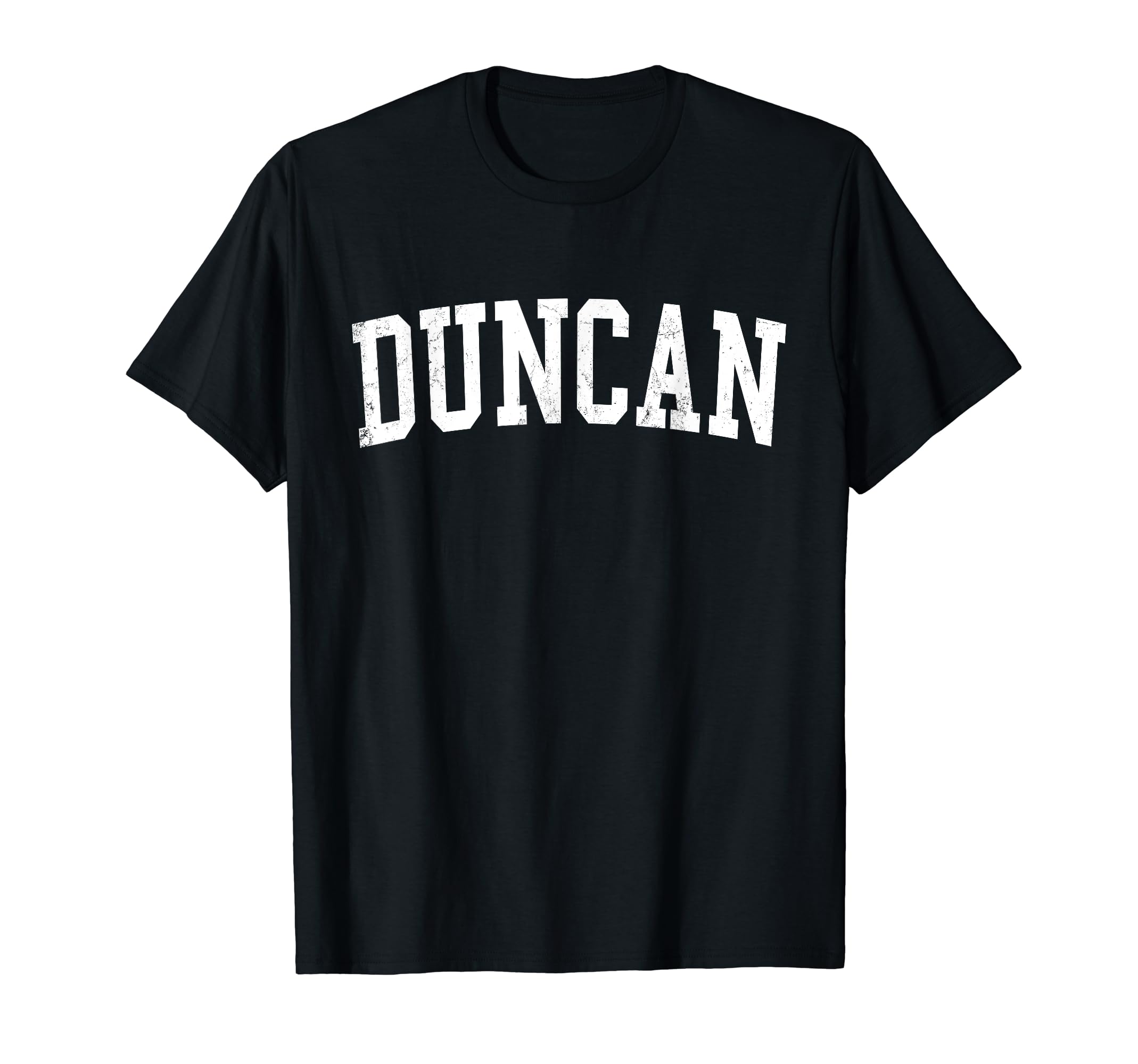 Duncan Ok Distressed White Varsity T-Shirt - Novelty Apparel Men Women - T-Shirt, Sweatshirt, Hoodie