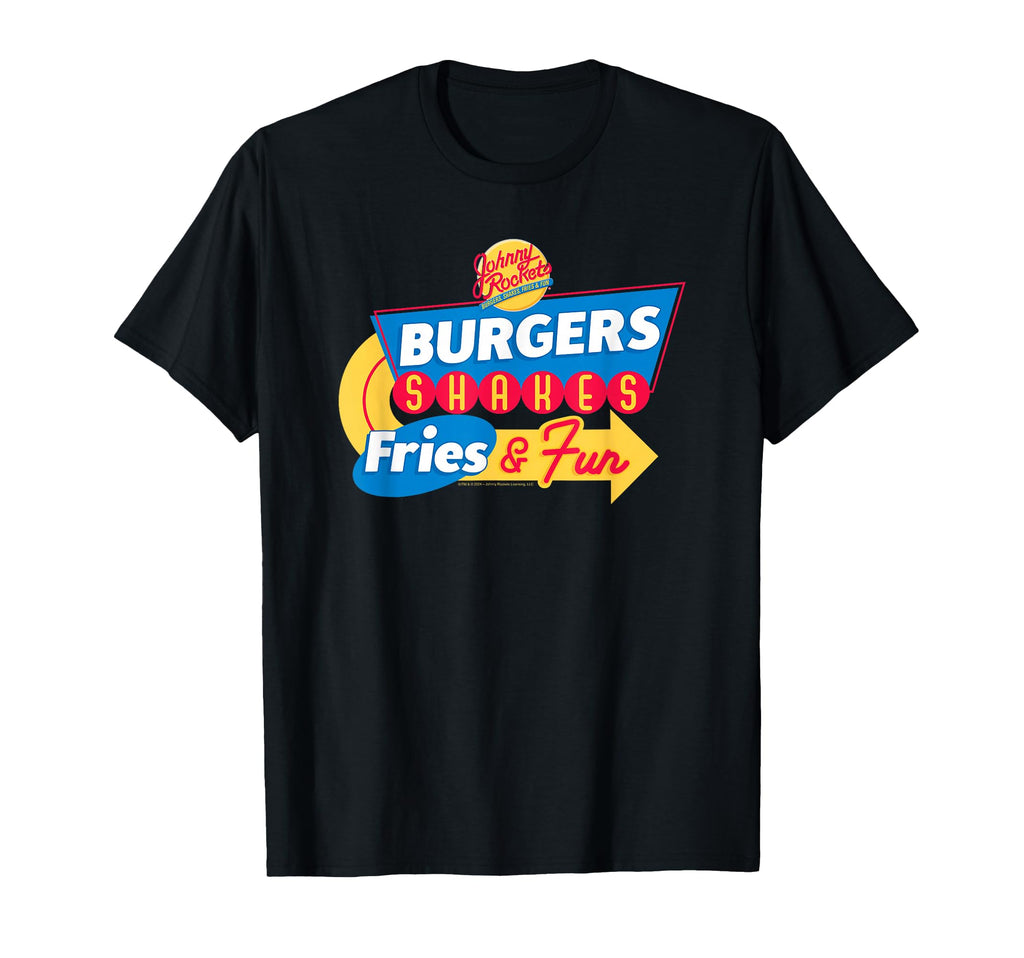 Johnny Rockets Direction Sign Fast Food T-Shirt - Aesthetic Graphic Unisex - T-Shirt, Sweatshirt, Hoodie