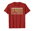 Striped San Francisco Red Maroon T-Shirt - Casual Everyday Wear Unisex - T-Shirt, Sweatshirt, Hoodie