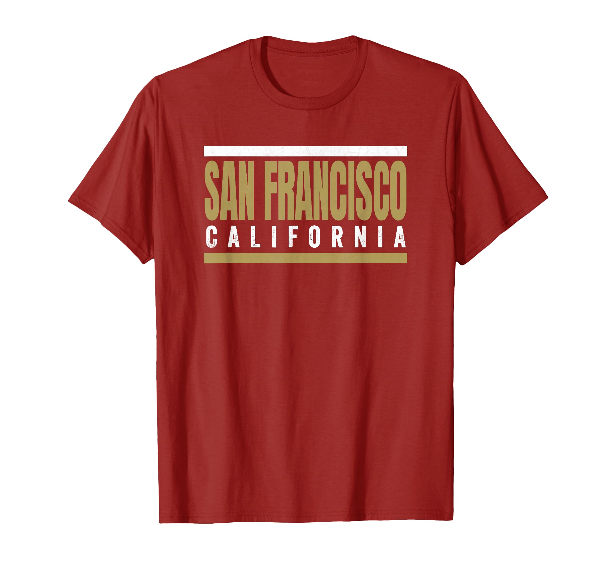 Striped San Francisco Red Maroon T-Shirt - Casual Everyday Wear Unisex - T-Shirt, Sweatshirt, Hoodie