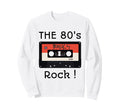 80S Rock Cassette Tape Black Sweatshirt - Minimalist Print for Adults - T-Shirt, Sweatshirt, Hoodie
