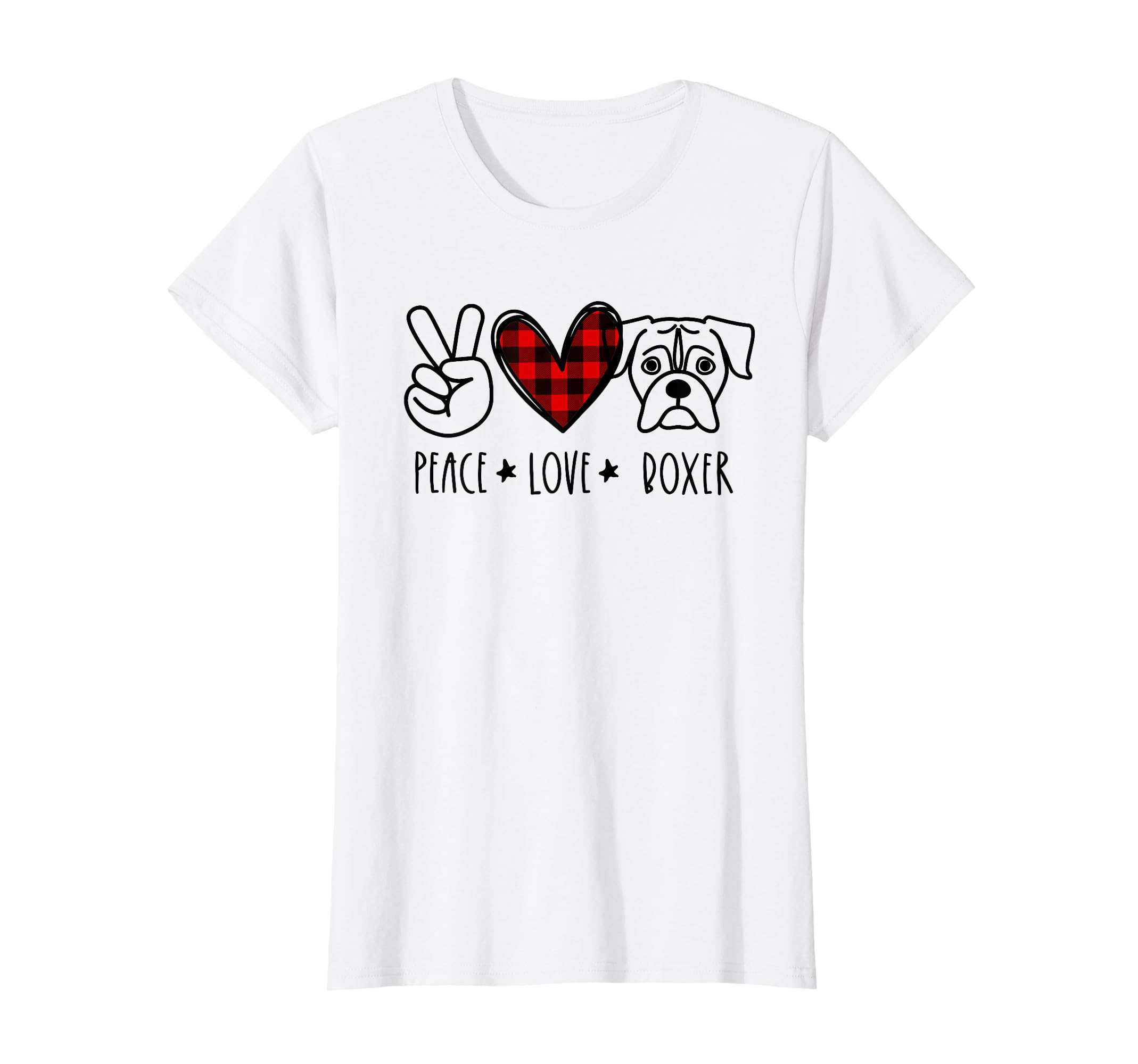 Peace Love Boxer Dog Mom T-Shirt - Minimalist Print Unisex - T-Shirt, Sweatshirt, Hoodie