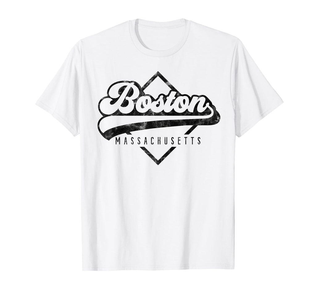 Boston Massachusetts Distressed 70S T-Shirt - Aesthetic Graphic for Adults - T-Shirt, Sweatshirt, Hoodie