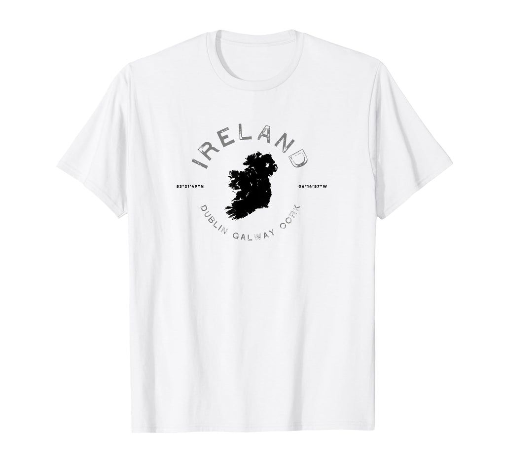 Ireland Dublin Galway Cork Map T-Shirt - Custom Art Print Unisex - T-Shirt, Sweatshirt, Hoodie