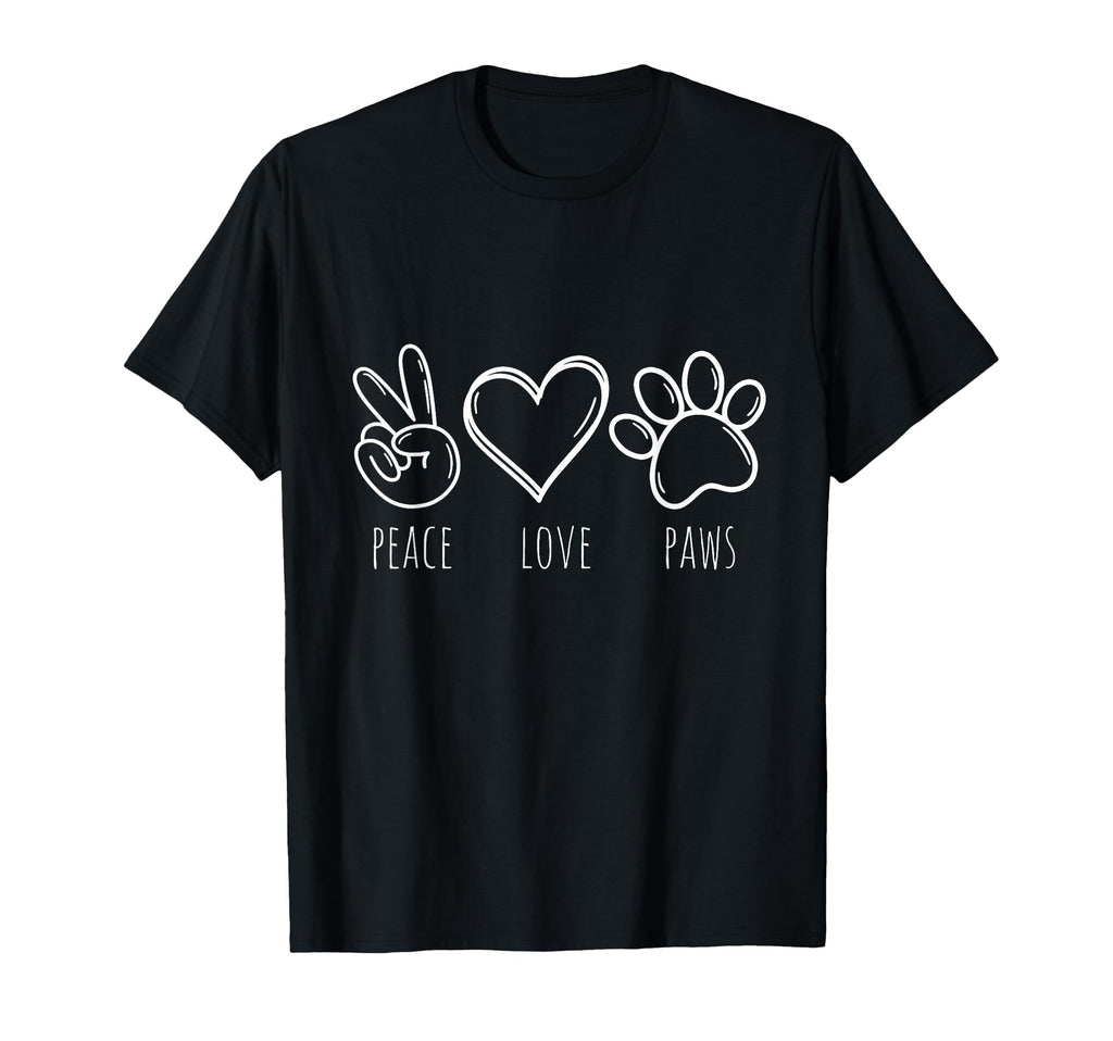 Peace Love Dogs Paws T-Shirt - Minimalist Print for Adults - T-Shirt, Sweatshirt, Hoodie