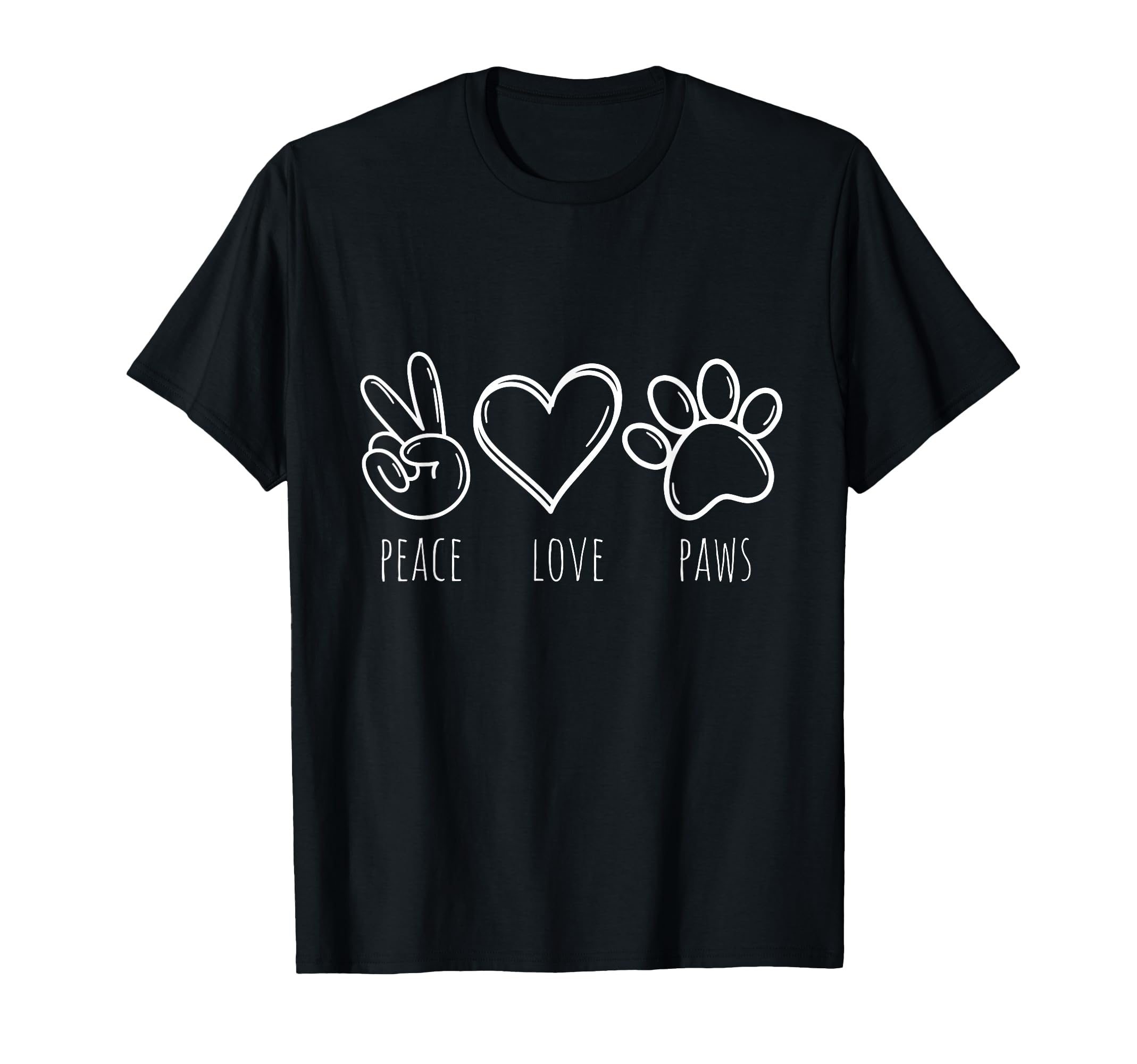 Peace Love Dogs Paws T-Shirt - Minimalist Print for Adults - T-Shirt, Sweatshirt, Hoodie
