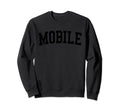 Mobile Al Distressed Black Varsity Sweatshirt - Unique Graphic for Adults - T-Shirt, Sweatshirt, Hoodie