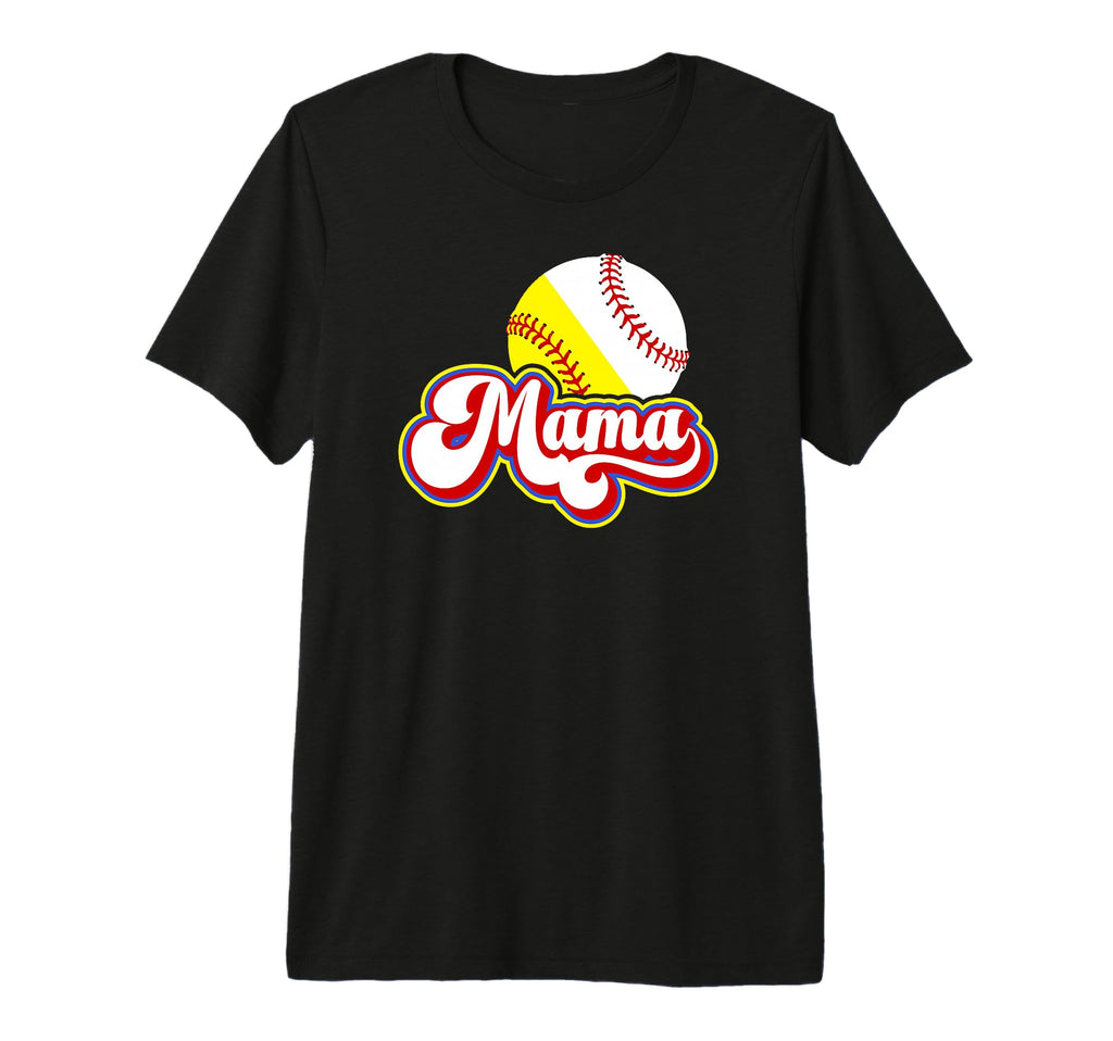 Mama Softball Baseball Mom Baseball T-Shirt - Trendy Graphic for Adults - T-Shirt, Sweatshirt, Hoodie