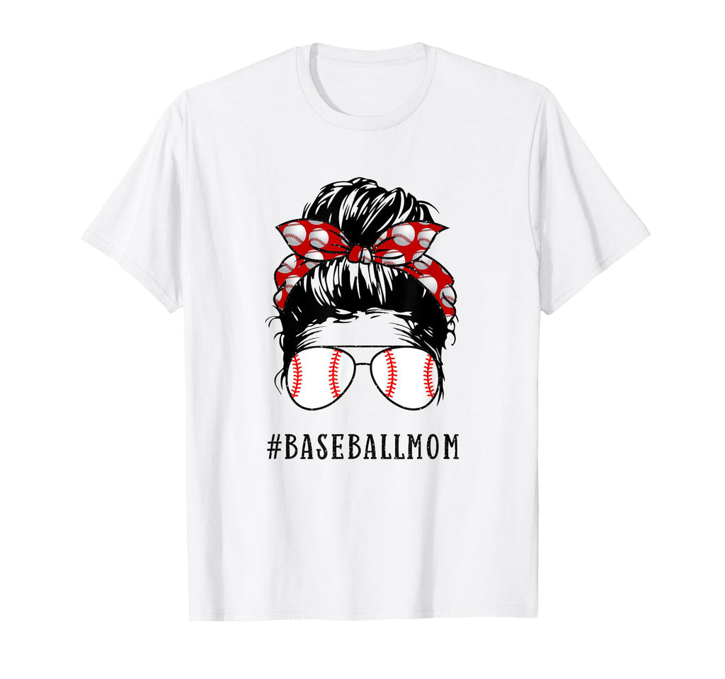Mom Messy Hair Bun Aviators Glasses T-Shirt - Custom Art Print Unisex - T-Shirt, Sweatshirt, Hoodie