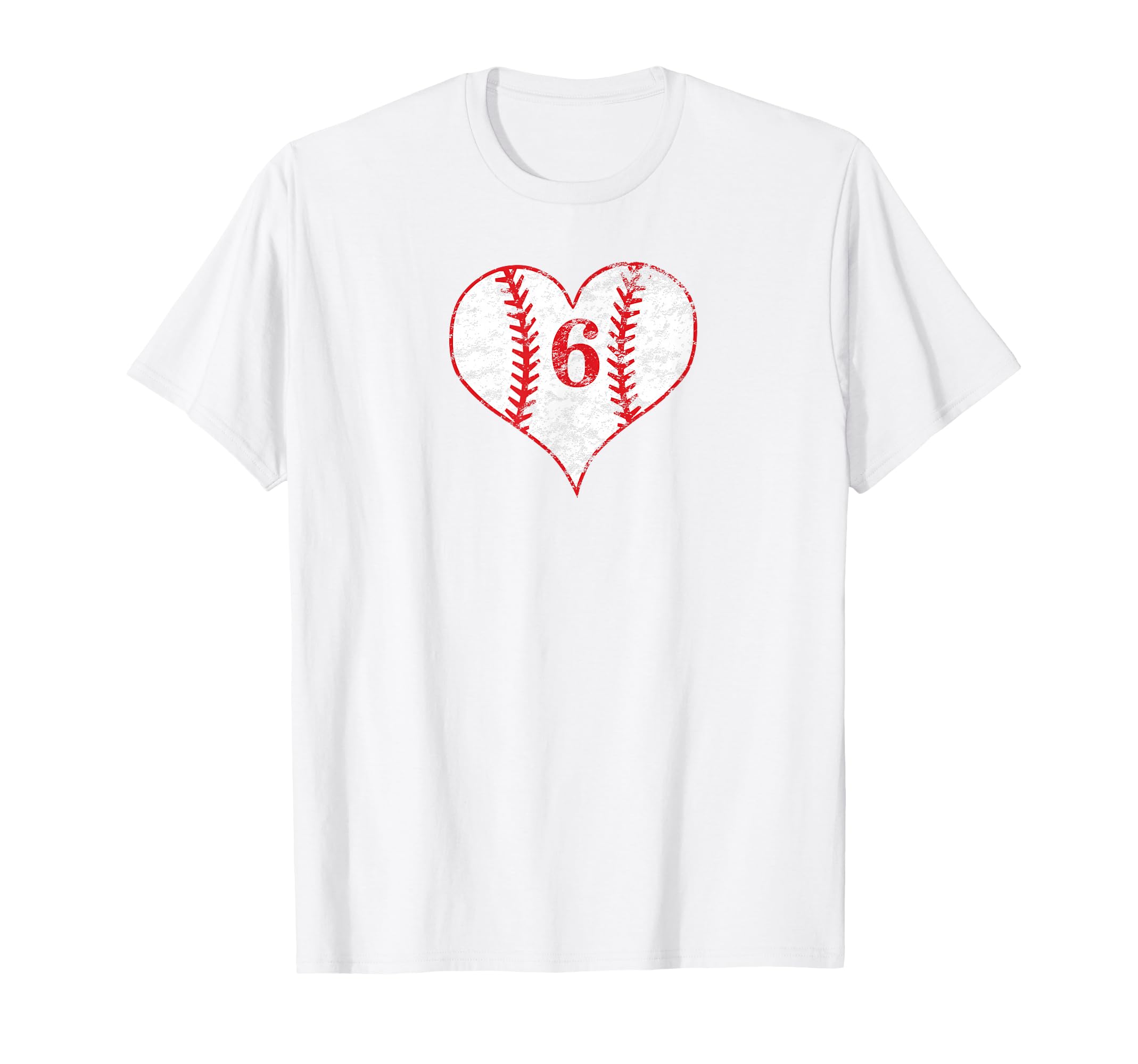 Love Baseball Mom 6 Baseball Heart T-Shirt - Fun Novelty Design for Adults - T-Shirt, Sweatshirt, Hoodie