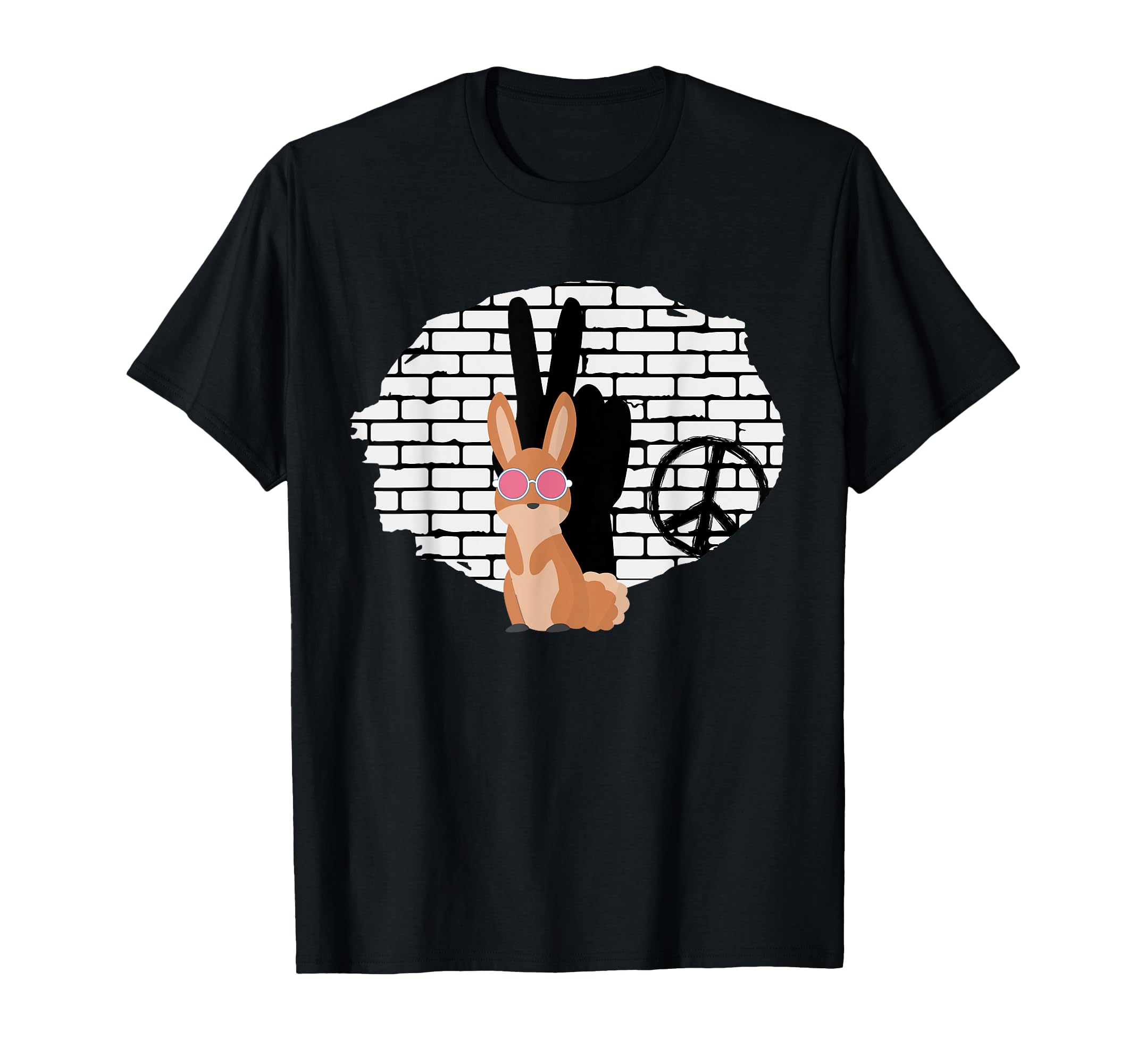 Hippie Rabbit Peace Sign Love Peace T-Shirt - Graphic Print Men Women - T-Shirt, Sweatshirt, Hoodie