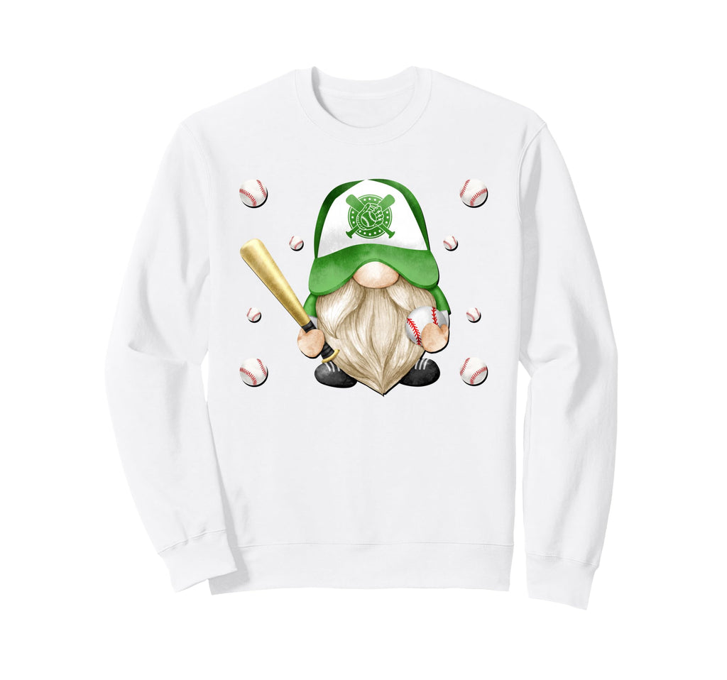 Green Baseball Sports Gnome And Sweatshirt - Custom Art Print Men Women - T-Shirt, Sweatshirt, Hoodie