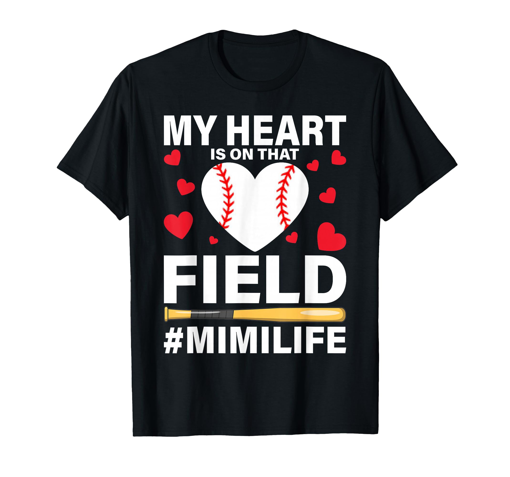 My Heart Is That Field Ballpark Mama T-Shirt - Graphic Print for Adults - T-Shirt, Sweatshirt, Hoodie