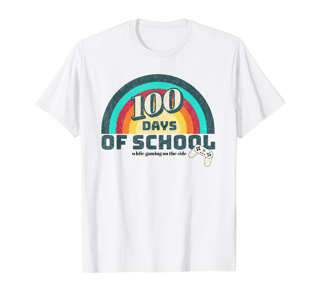 Funny 100 Days School While Gaming T-Shirt - Streetwear Style for Adults - T-Shirt, Sweatshirt, Hoodie