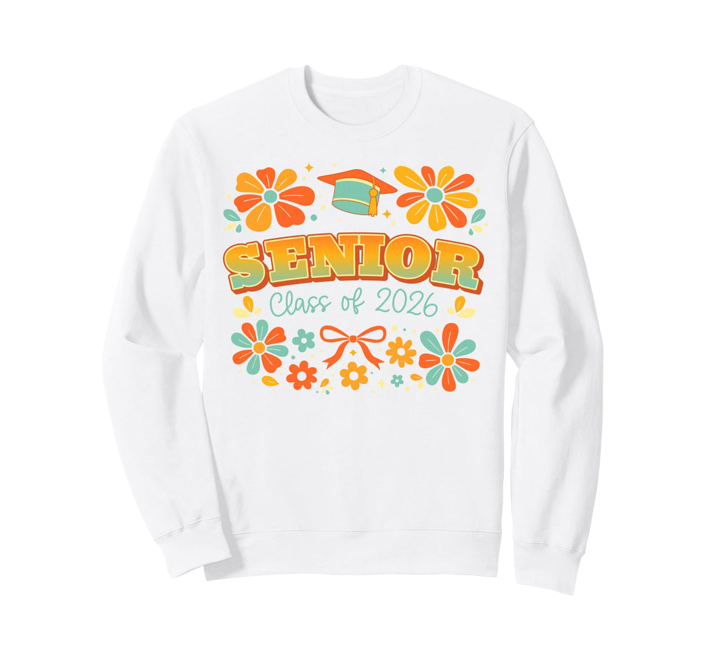 Senior Year Class 2026 Groovy Sweatshirt - Custom Art Print for Adults - T-Shirt, Sweatshirt, Hoodie