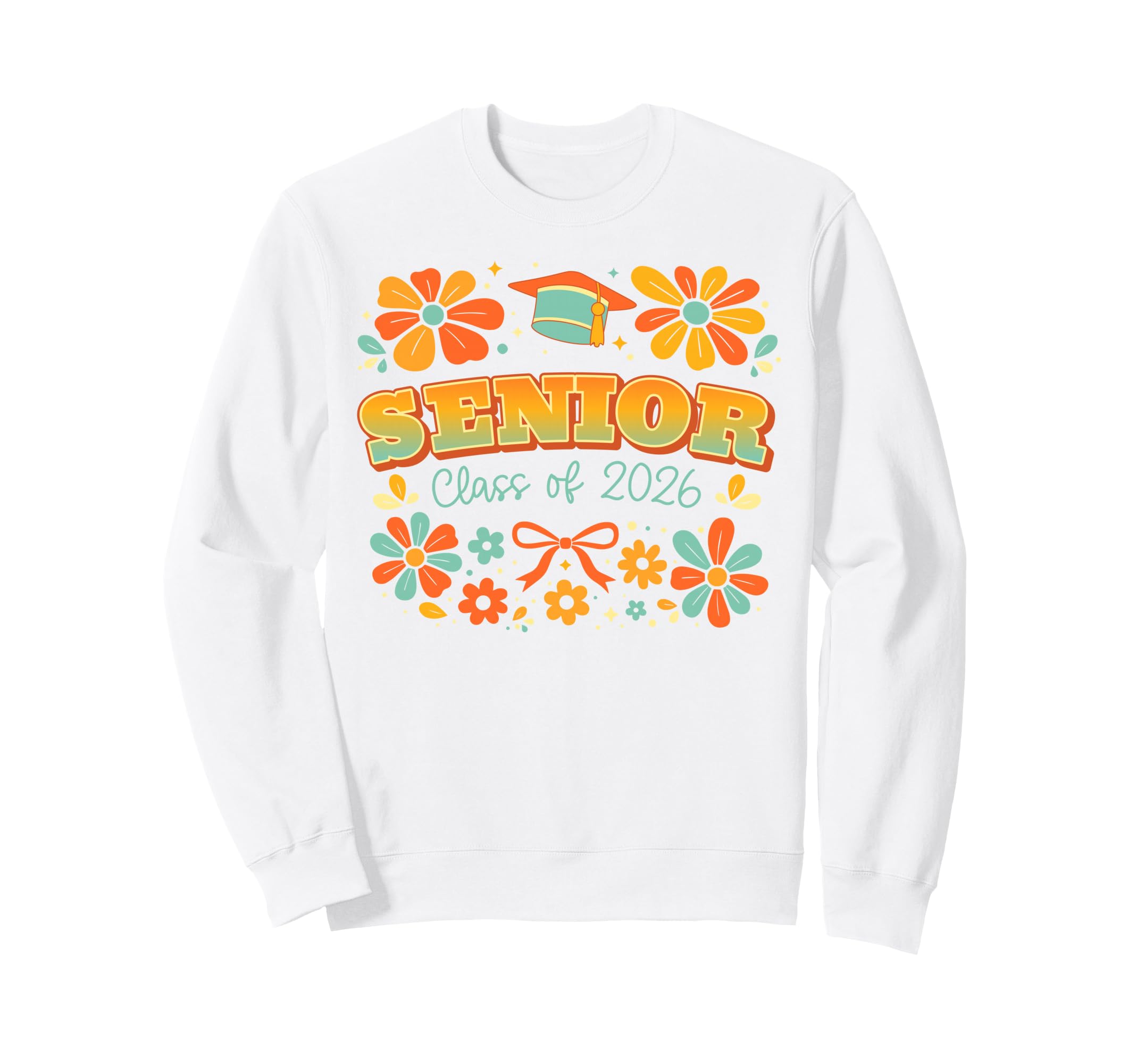 Senior Year Class 2026 Groovy Sweatshirt - Custom Art Print for Adults - T-Shirt, Sweatshirt, Hoodie