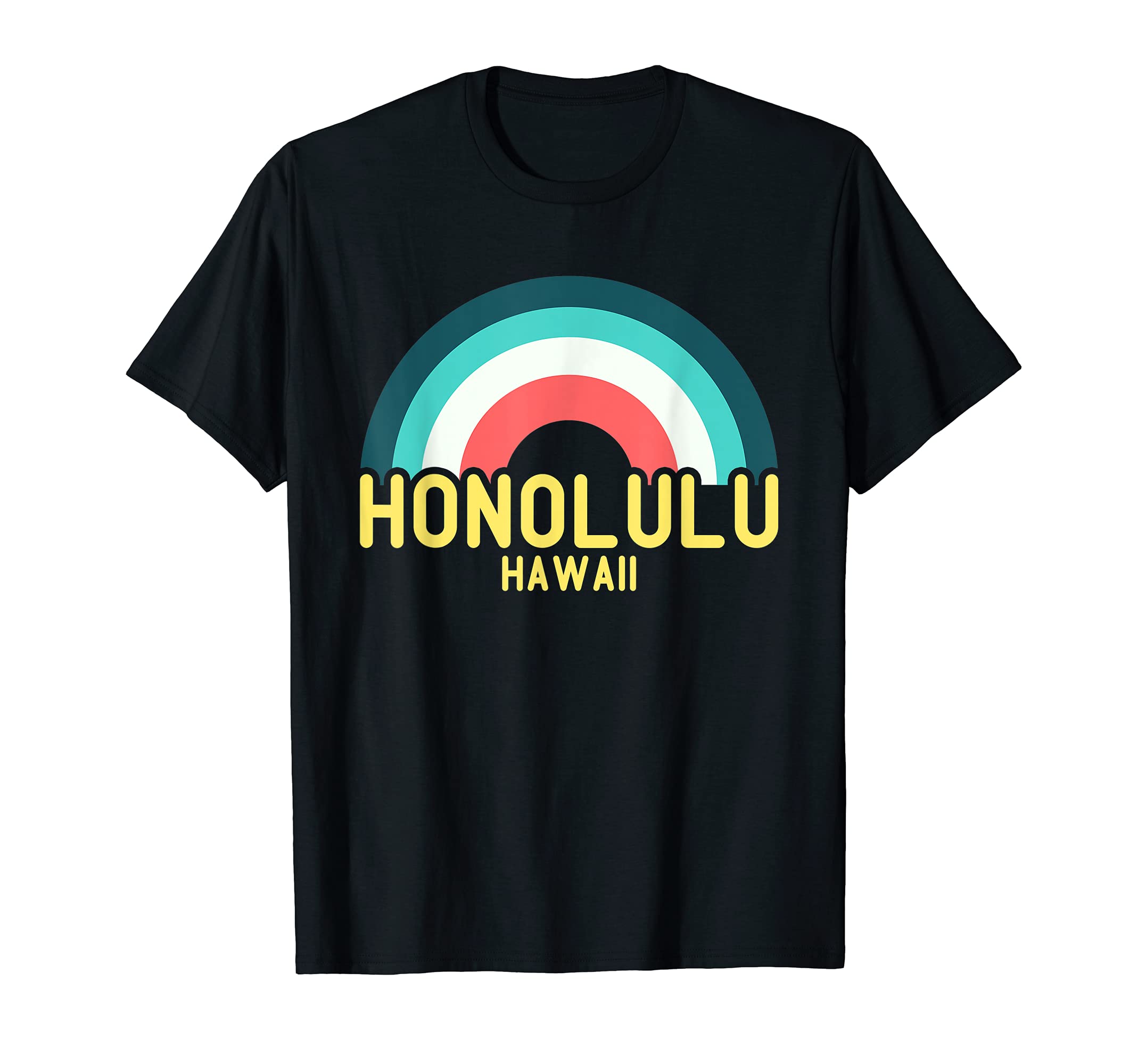 Honolulu Hawaii Rainbow T-Shirt - Aesthetic Graphic for Adults - T-Shirt, Sweatshirt, Hoodie