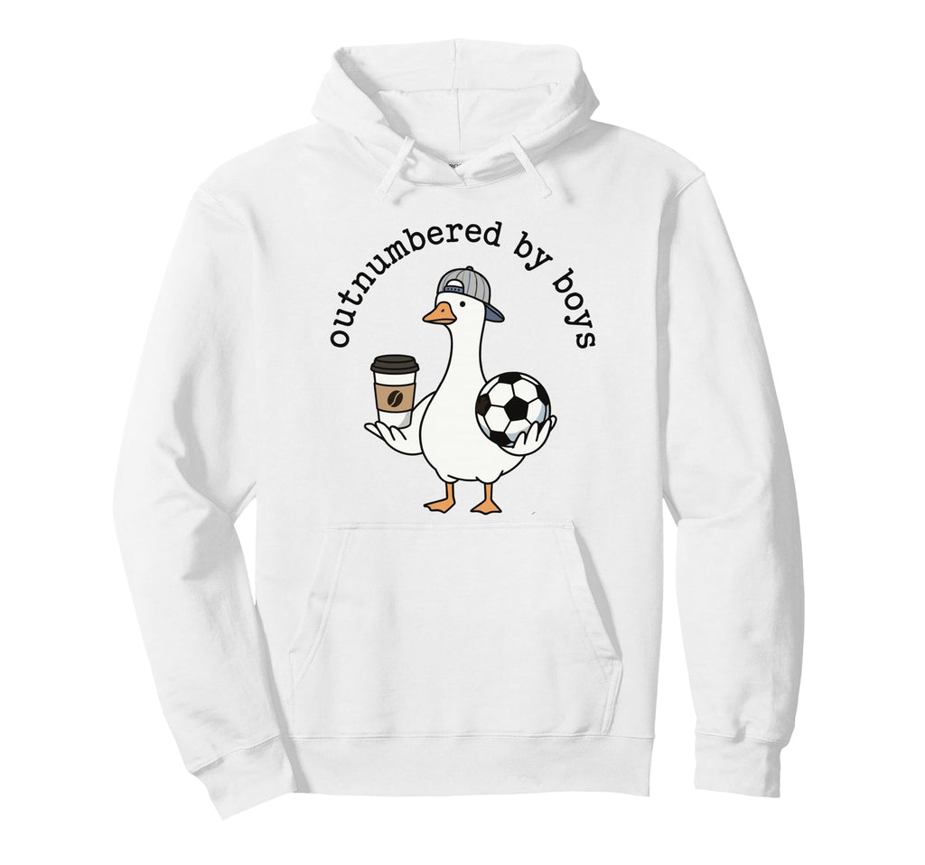 Mom Outnumbered Funny Soccer Goose Mama Hoodie - Graphic Print Unisex - T-Shirt, Sweatshirt, Hoodie