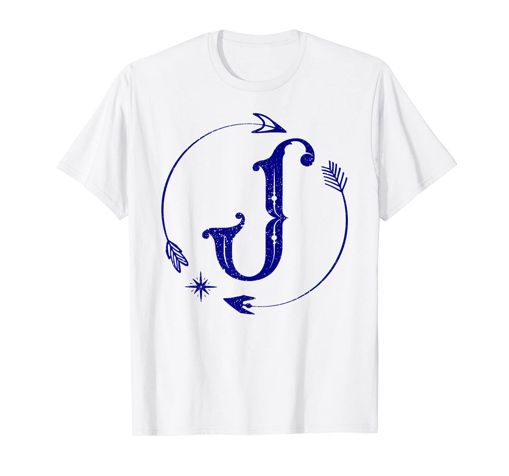 Initial J Monogram Boho Name Letter J T-Shirt - Casual Everyday Wear Unisex - T-Shirt, Sweatshirt, Hoodie