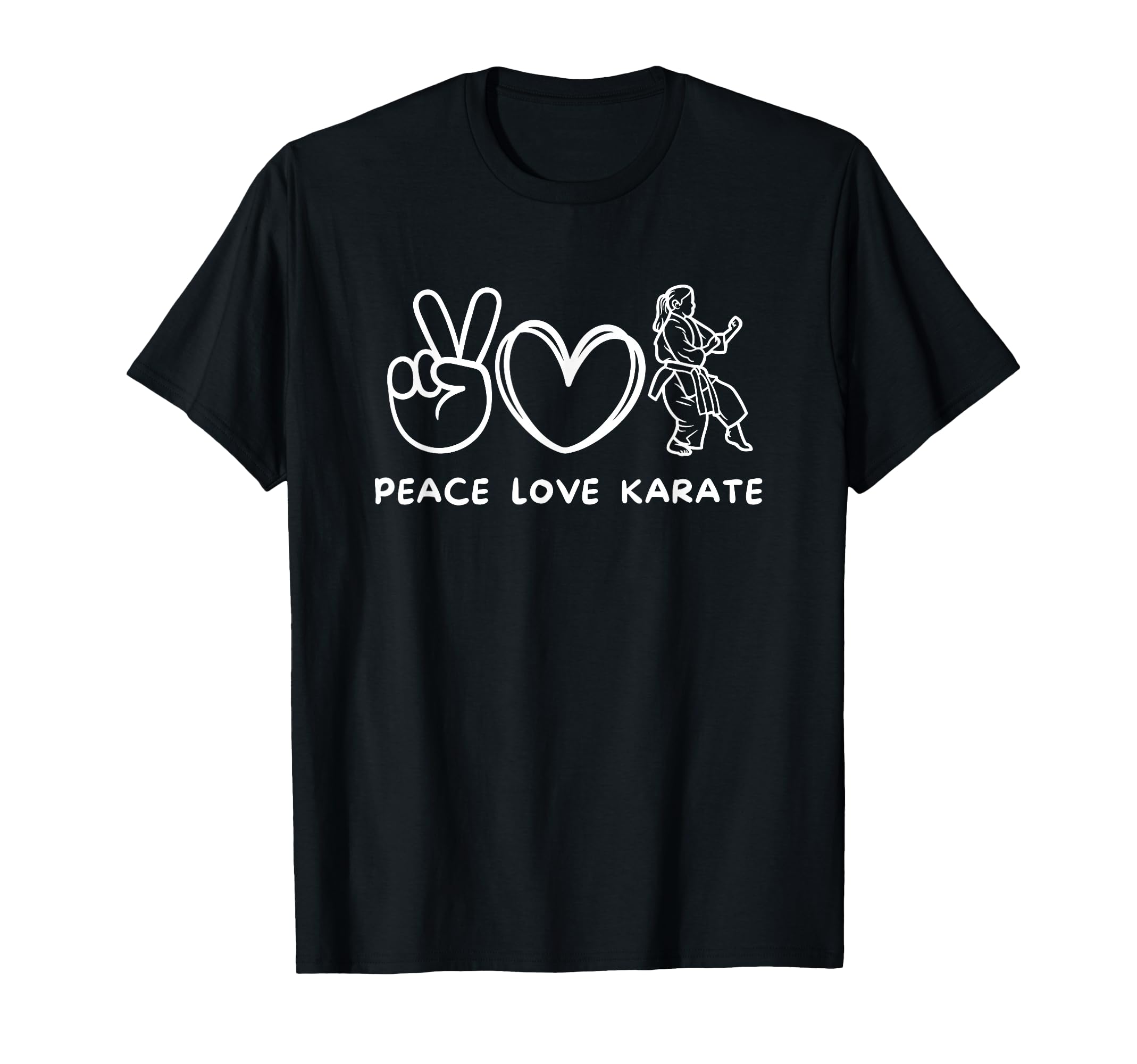 Peace Love Karate Karate Lover T-Shirt - Custom Art Print Men Women - T-Shirt, Sweatshirt, Hoodie