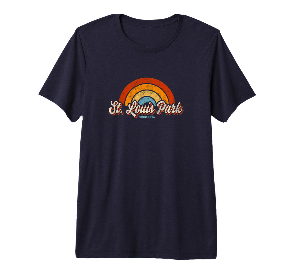 St Louis Park Minnesota Mn Rainbow 70S T-Shirt - Trendy Graphic Men Women - T-Shirt, Sweatshirt, Hoodie