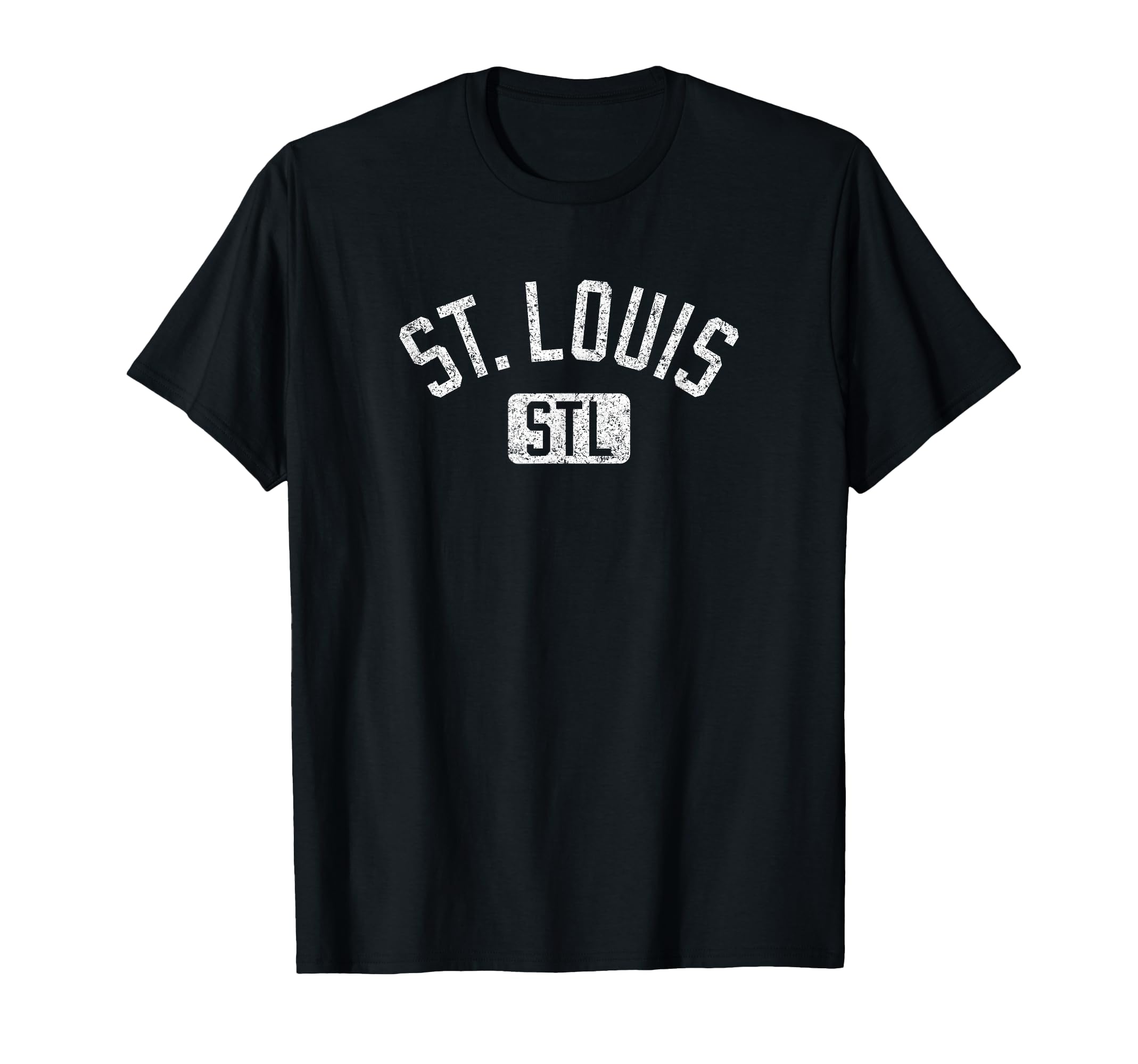 St Louis Stl Text Distressed White T-Shirt - Unique Graphic Men Women - T-Shirt, Sweatshirt, Hoodie