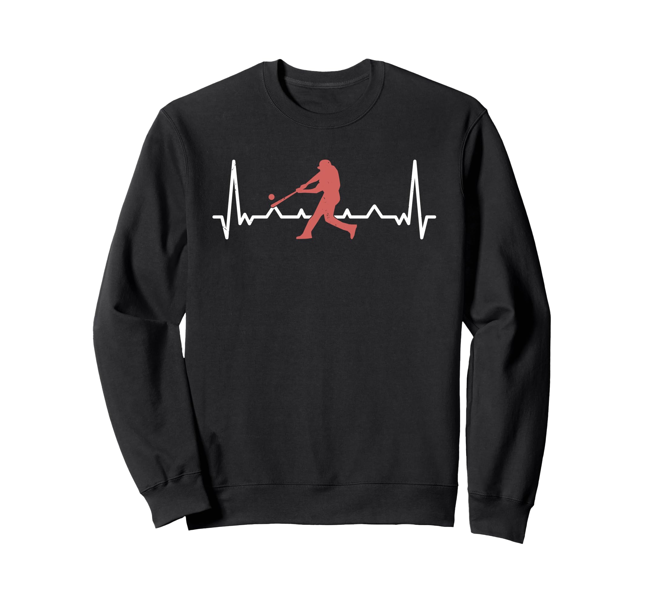 Funny Baseball Sport Heartbeat Line Sweatshirt - Trendy Graphic Unisex - T-Shirt, Sweatshirt, Hoodie