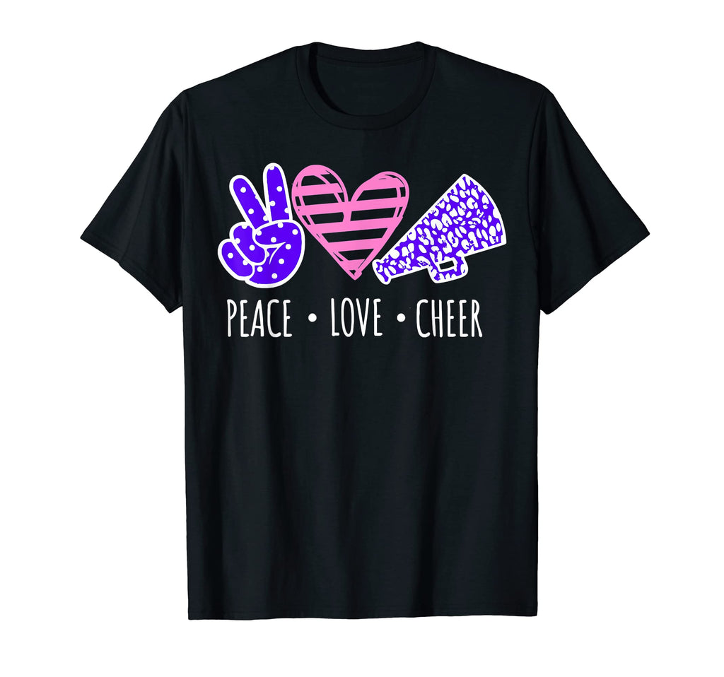 Peace Love Cheer Cheerleader Cheerleading T-Shirt - Unique Graphic Unisex - T-Shirt, Sweatshirt, Hoodie