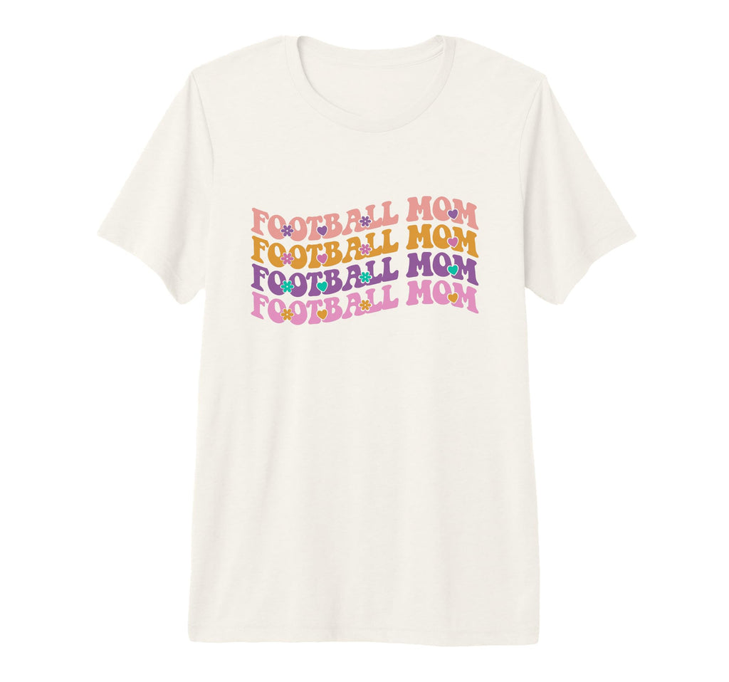 Groovy Football Mom Wavy Text Game T-Shirt - Aesthetic Graphic for Adults - T-Shirt, Sweatshirt, Hoodie