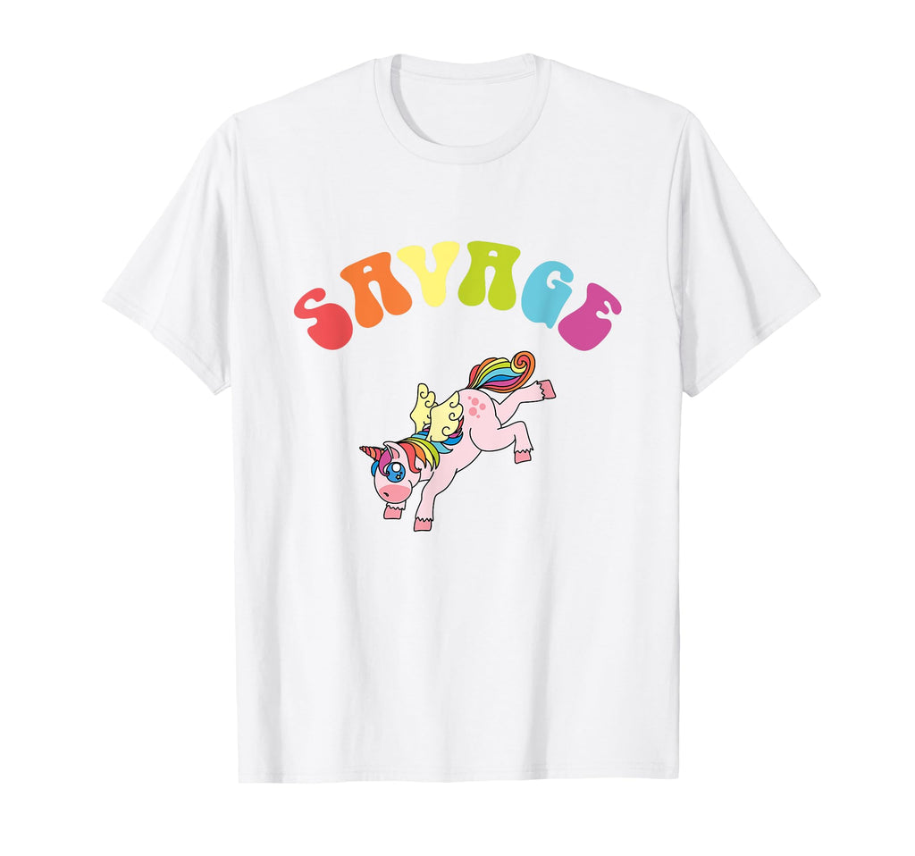 Savage Rainbow Unicorn Ironic T-Shirt - Custom Art Print for Adults - T-Shirt, Sweatshirt, Hoodie
