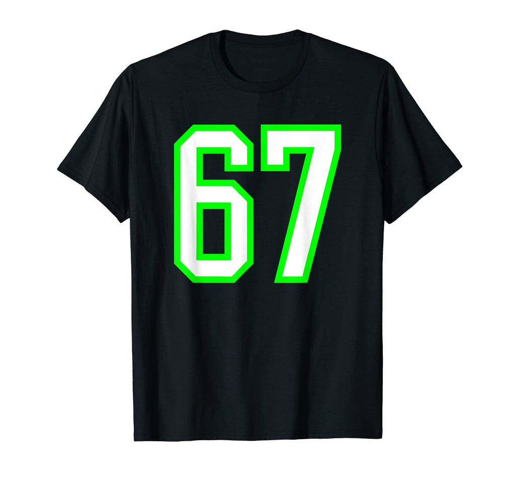 Sports Team Jersey 67 White Lime T-Shirt - Minimalist Print for Adults - T-Shirt, Sweatshirt, Hoodie