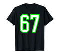 Sports Team Jersey 67 White Lime T-Shirt - Minimalist Print for Adults - T-Shirt, Sweatshirt, Hoodie