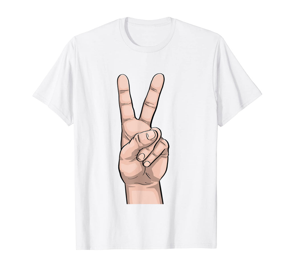 Peace Hand Sign Funny Sunset Peace Love T-Shirt - Aesthetic Graphic Unisex - T-Shirt, Sweatshirt, Hoodie