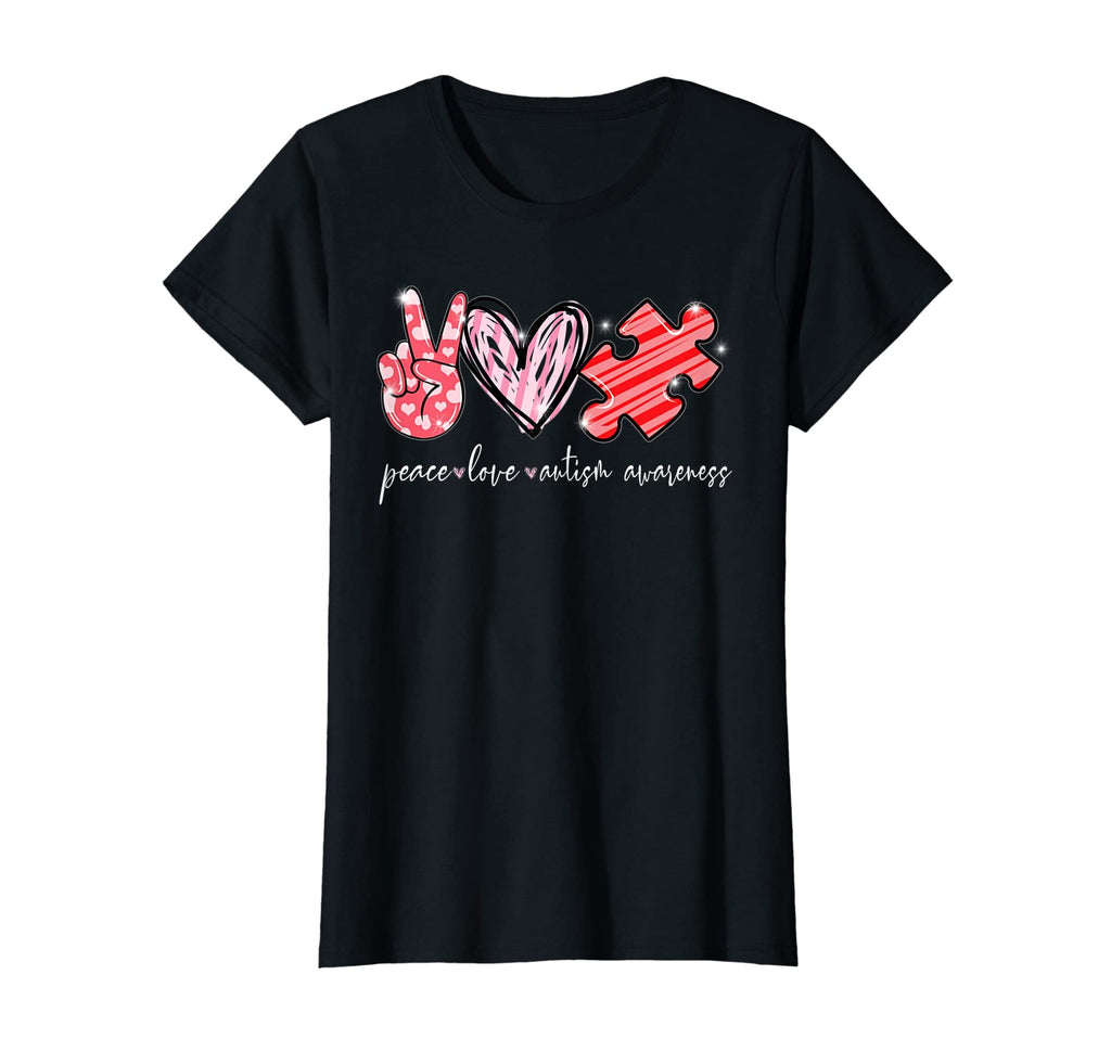 Womens Peace Love Autism Awareness T-Shirt - Aesthetic Graphic Men Women - T-Shirt, Sweatshirt, Hoodie