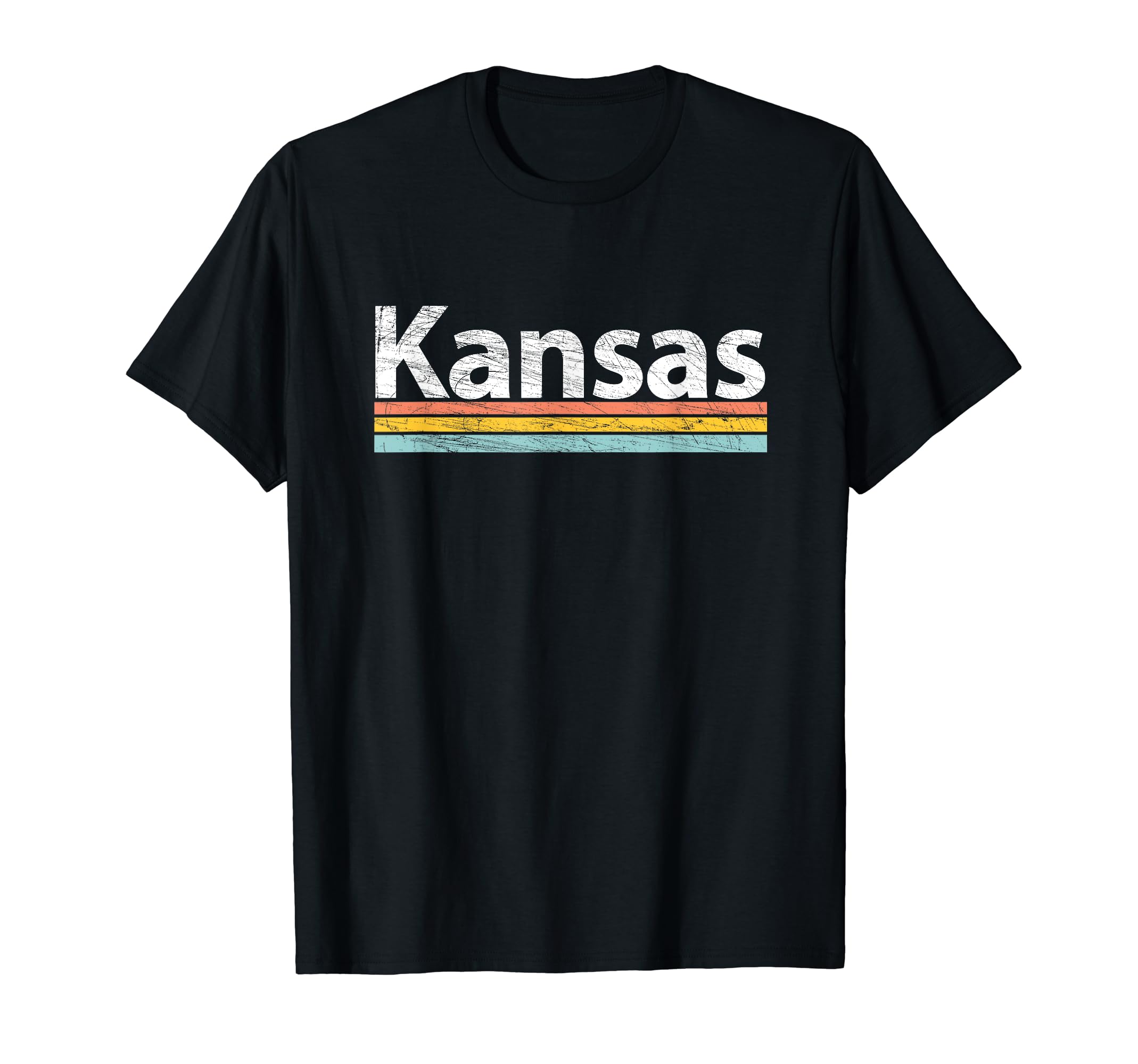 Kansas Worn Stripes T-Shirt - Unique Graphic Unisex - T-Shirt, Sweatshirt, Hoodie