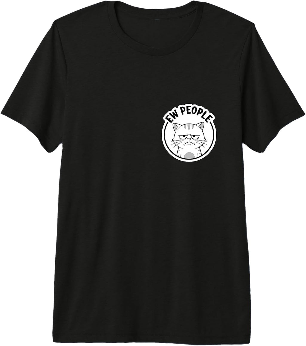 Ew People Funny Cat Introvert Antisocial Merch - Adult & Kids T-Shirts, Sweatshirts & Hoodies apparel design preview 1