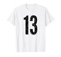 Number 13 Distressed Thirteen Sport T-Shirt - Aesthetic Graphic for Adults - T-Shirt, Sweatshirt, Hoodie