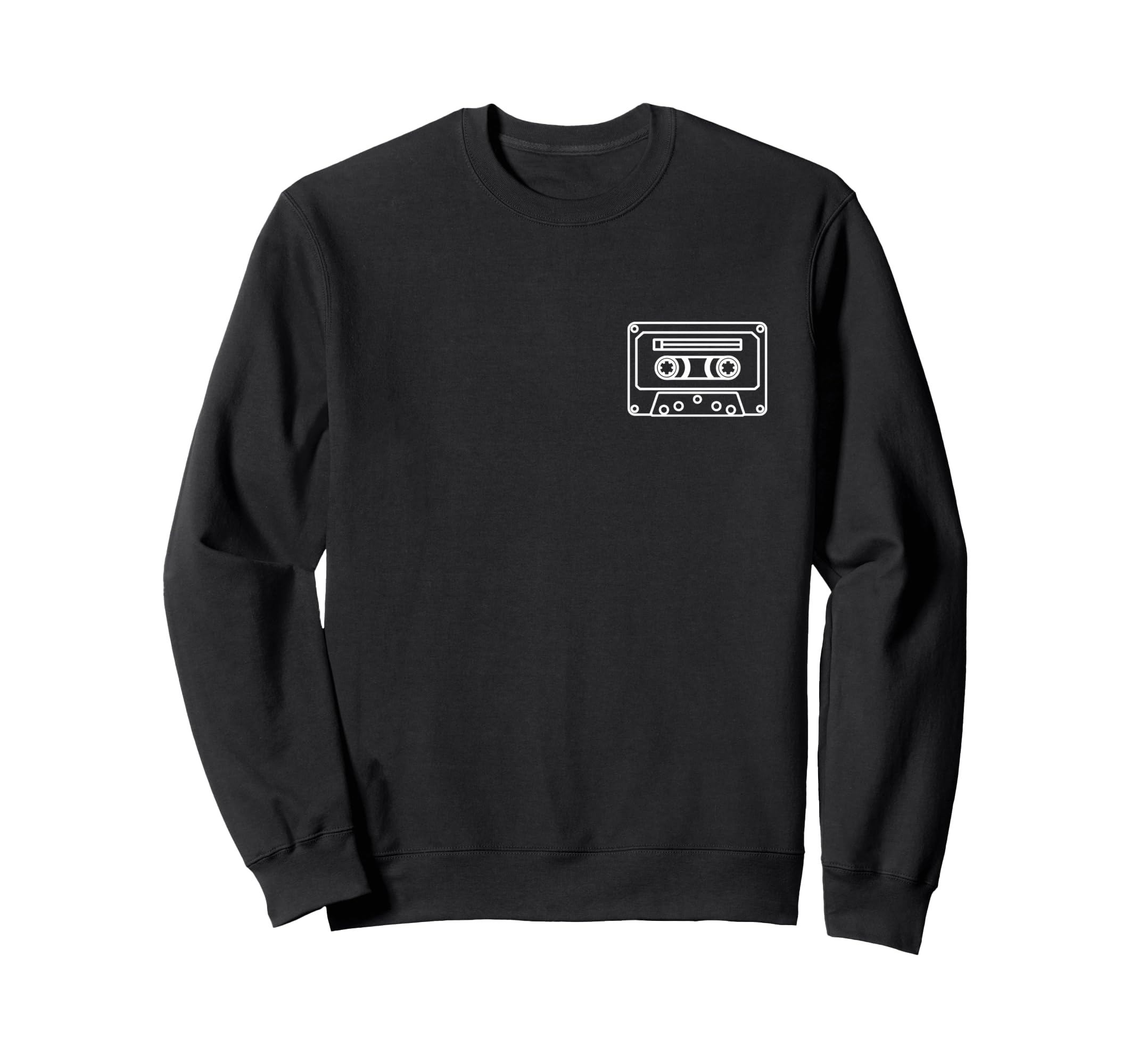 Minimalist Cassette Tape Pocket Sweatshirt - Custom Art Print Men Women - T-Shirt, Sweatshirt, Hoodie