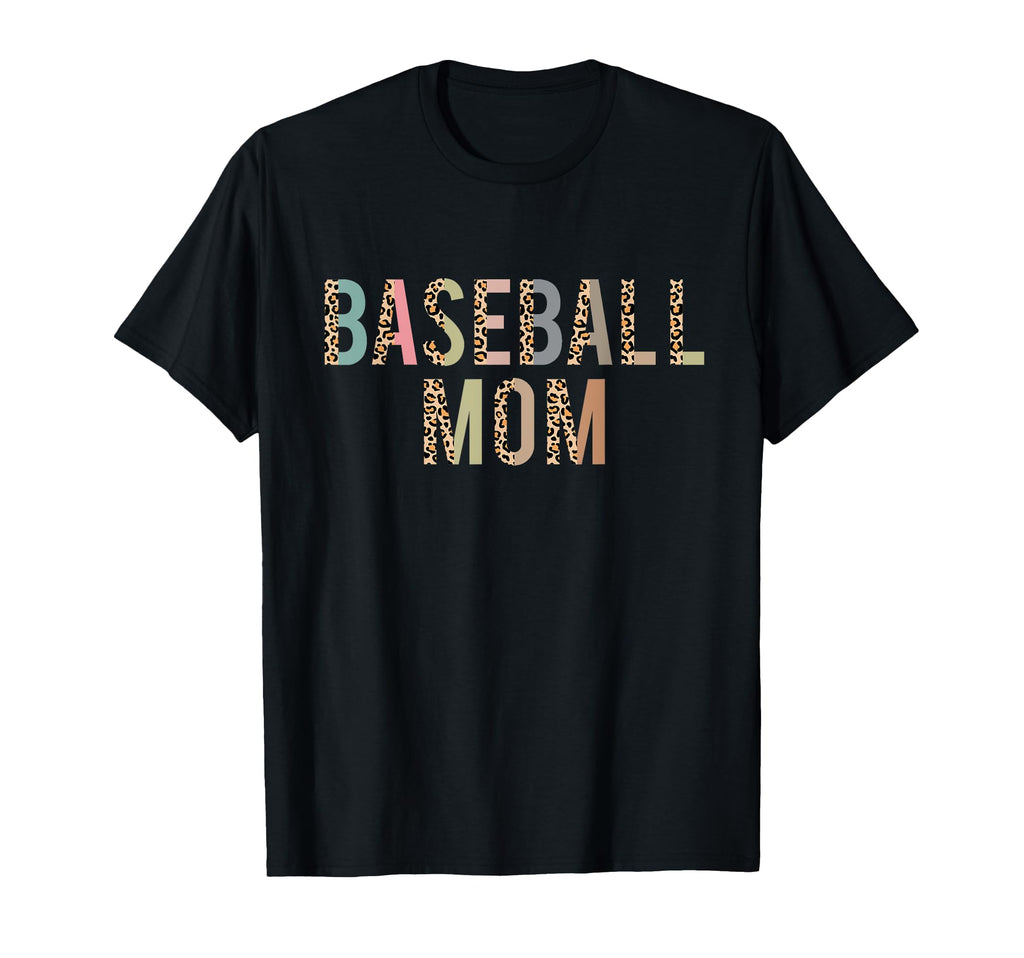 Baseball Mom Leopard Baseball T-Shirt - Aesthetic Graphic Men Women - T-Shirt, Sweatshirt, Hoodie