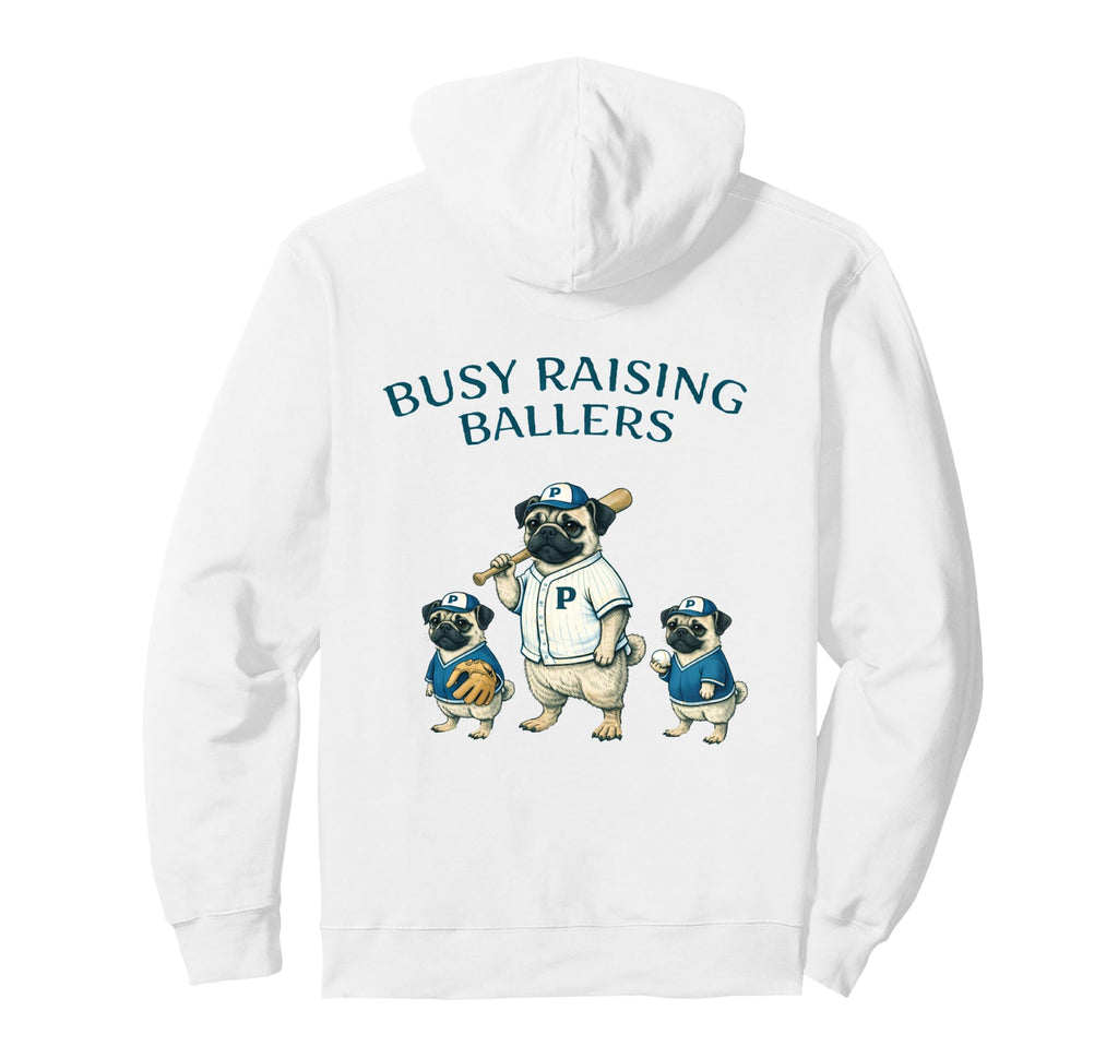 Busy Raising Baller Baseball Softball Hoodie - Fun Novelty Design Unisex - T-Shirt, Sweatshirt, Hoodie