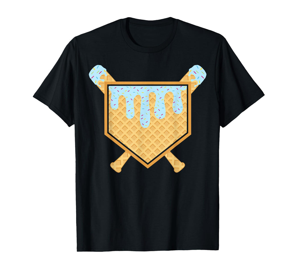 Baseball Drip Ice Cream Waffle Cone T-Shirt - Custom Art Print for Adults - T-Shirt, Sweatshirt, Hoodie