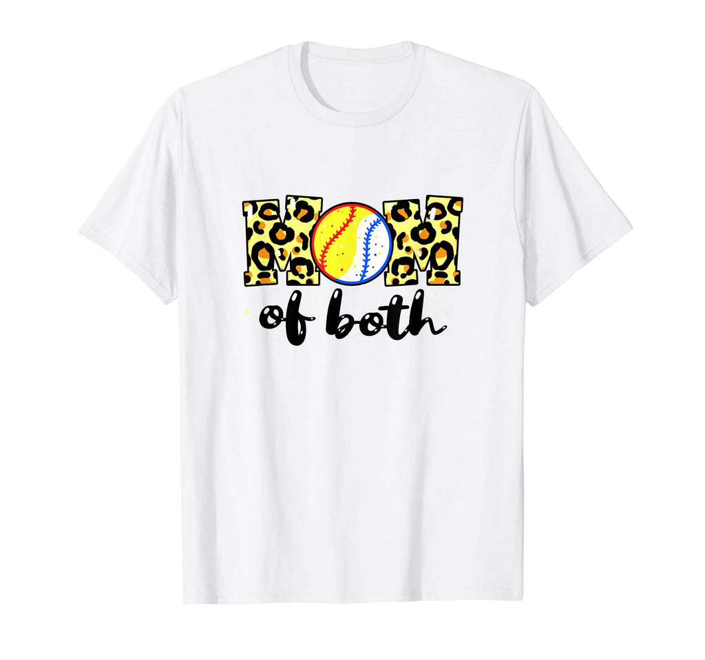Mom Both Leopard Baseball Mom T-Shirt - Casual Everyday Wear Unisex - T-Shirt, Sweatshirt, Hoodie