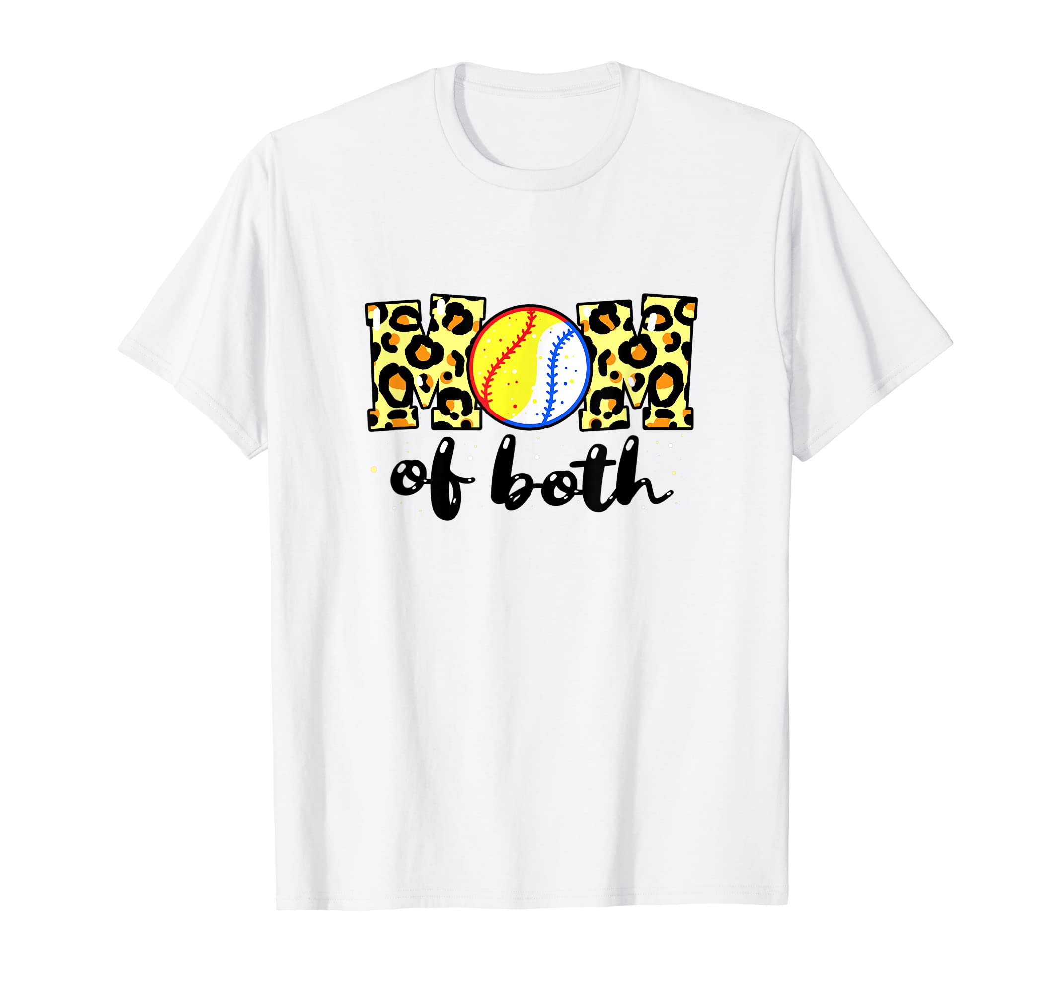 Mom Both Leopard Baseball Mom T-Shirt - Casual Everyday Wear Unisex - T-Shirt, Sweatshirt, Hoodie