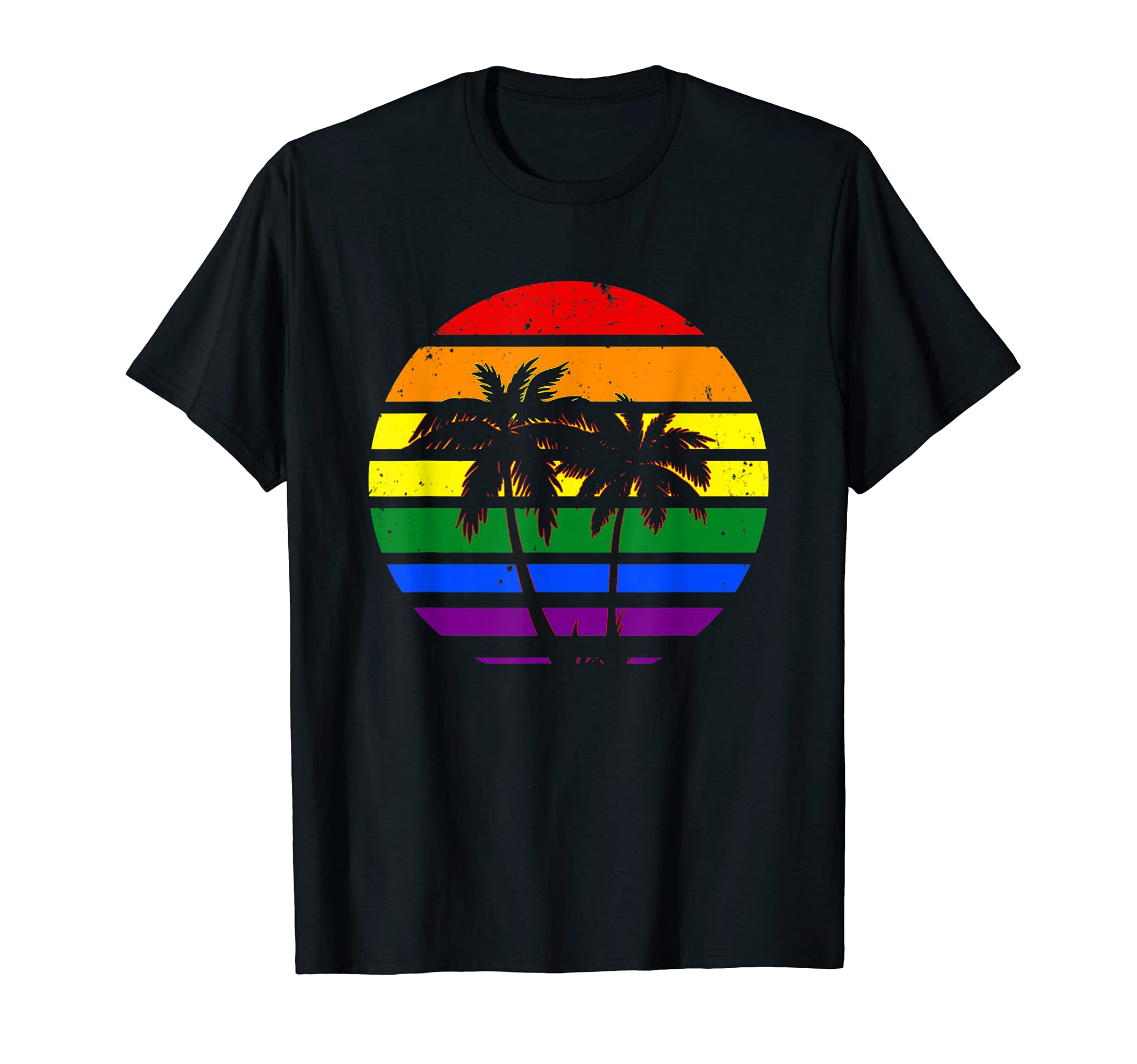 Lgbtq Sunset And Palm Trees T-Shirt - Novelty Apparel Men Women - T-Shirt, Sweatshirt, Hoodie