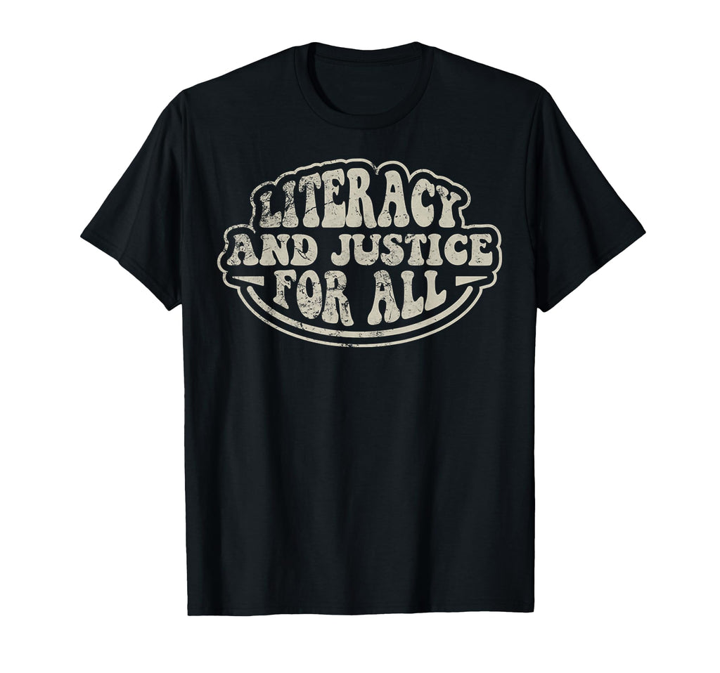 Literacy And Justice All 70S T-Shirt - Aesthetic Graphic for Adults - T-Shirt, Sweatshirt, Hoodie