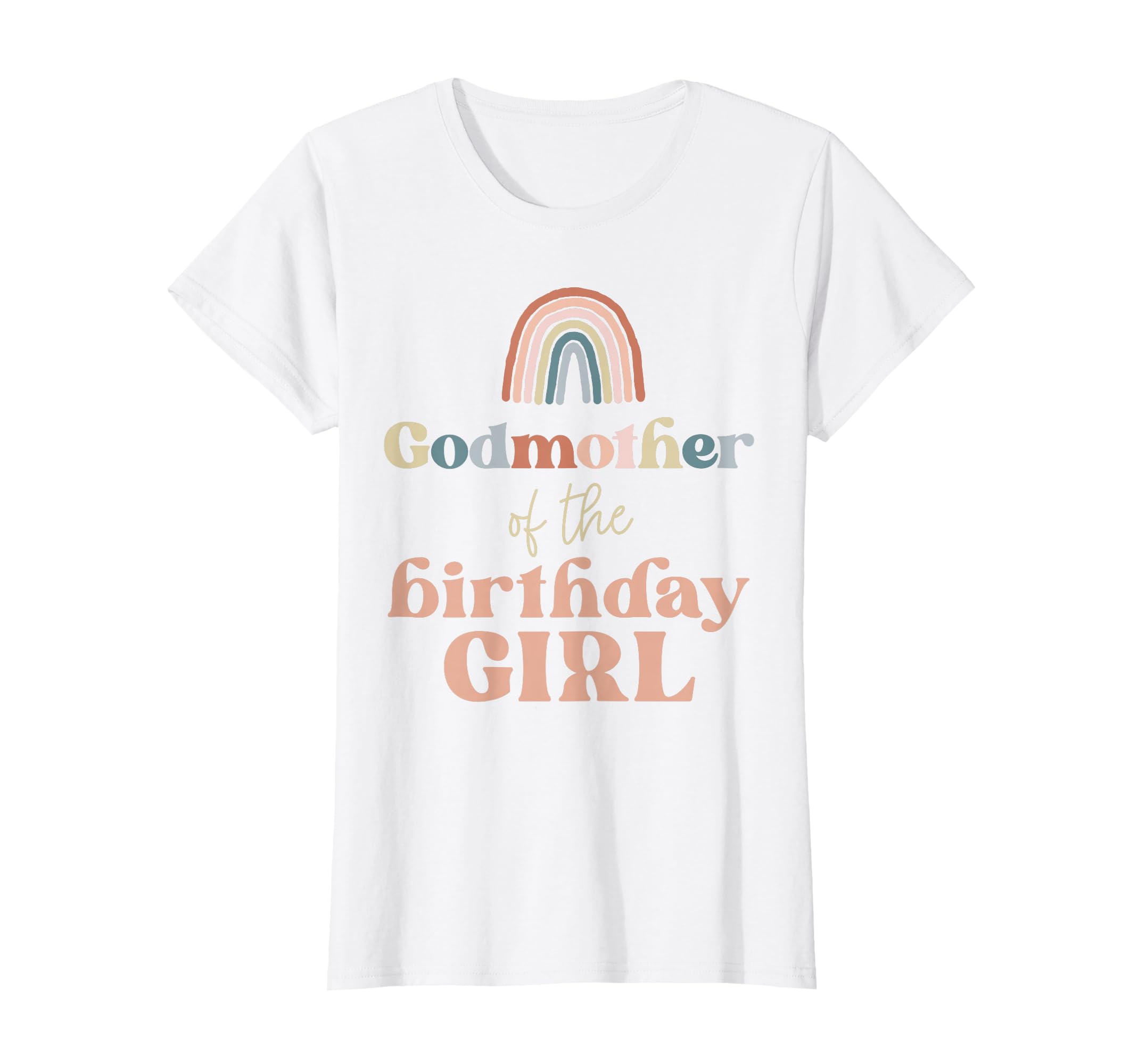 Womens Godmother Birthday Boho Rainbow T-Shirt - Minimalist Print Unisex - T-Shirt, Sweatshirt, Hoodie