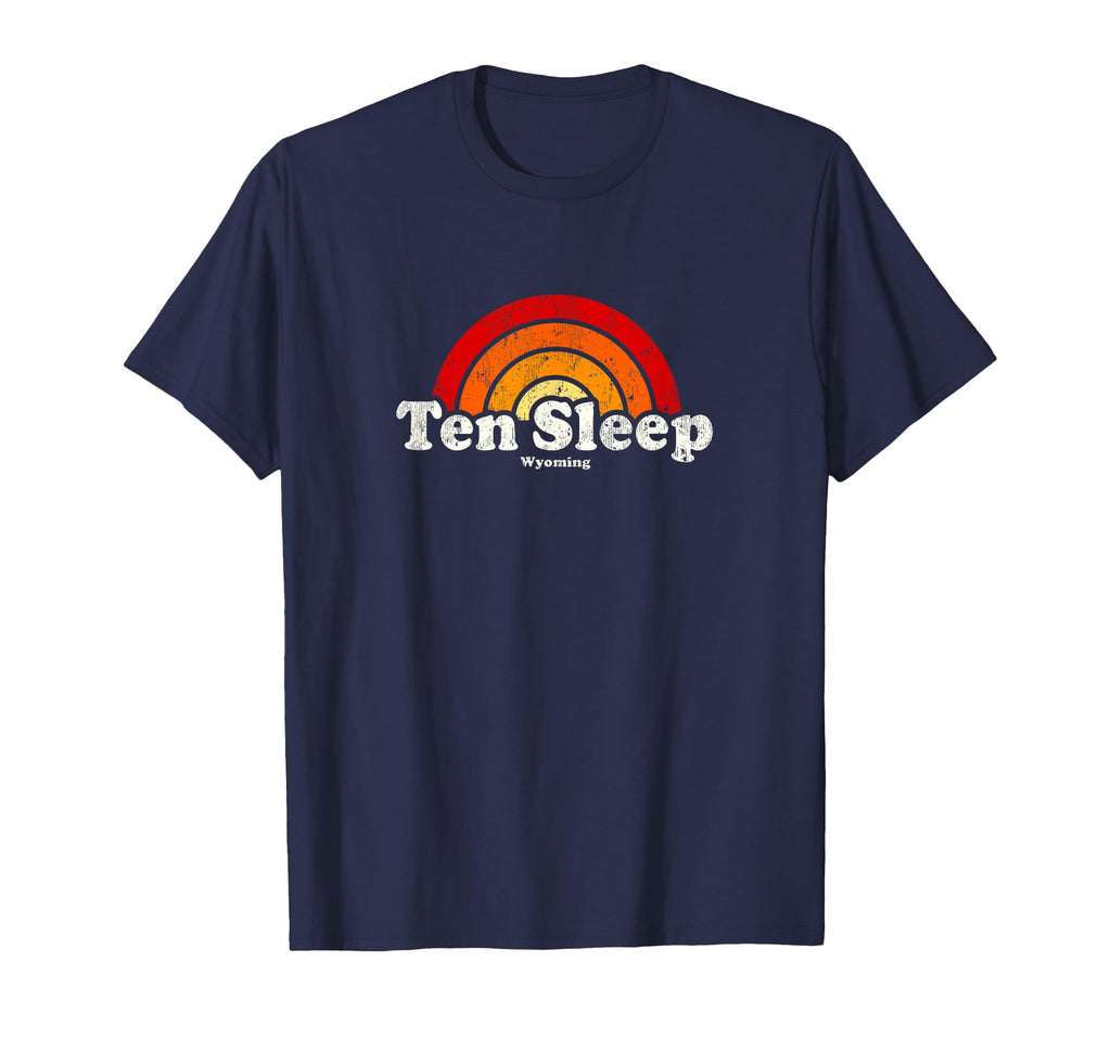 Ten Sleep Wyoming Wy 70S Rainbow T-Shirt - Minimalist Print Unisex - T-Shirt, Sweatshirt, Hoodie