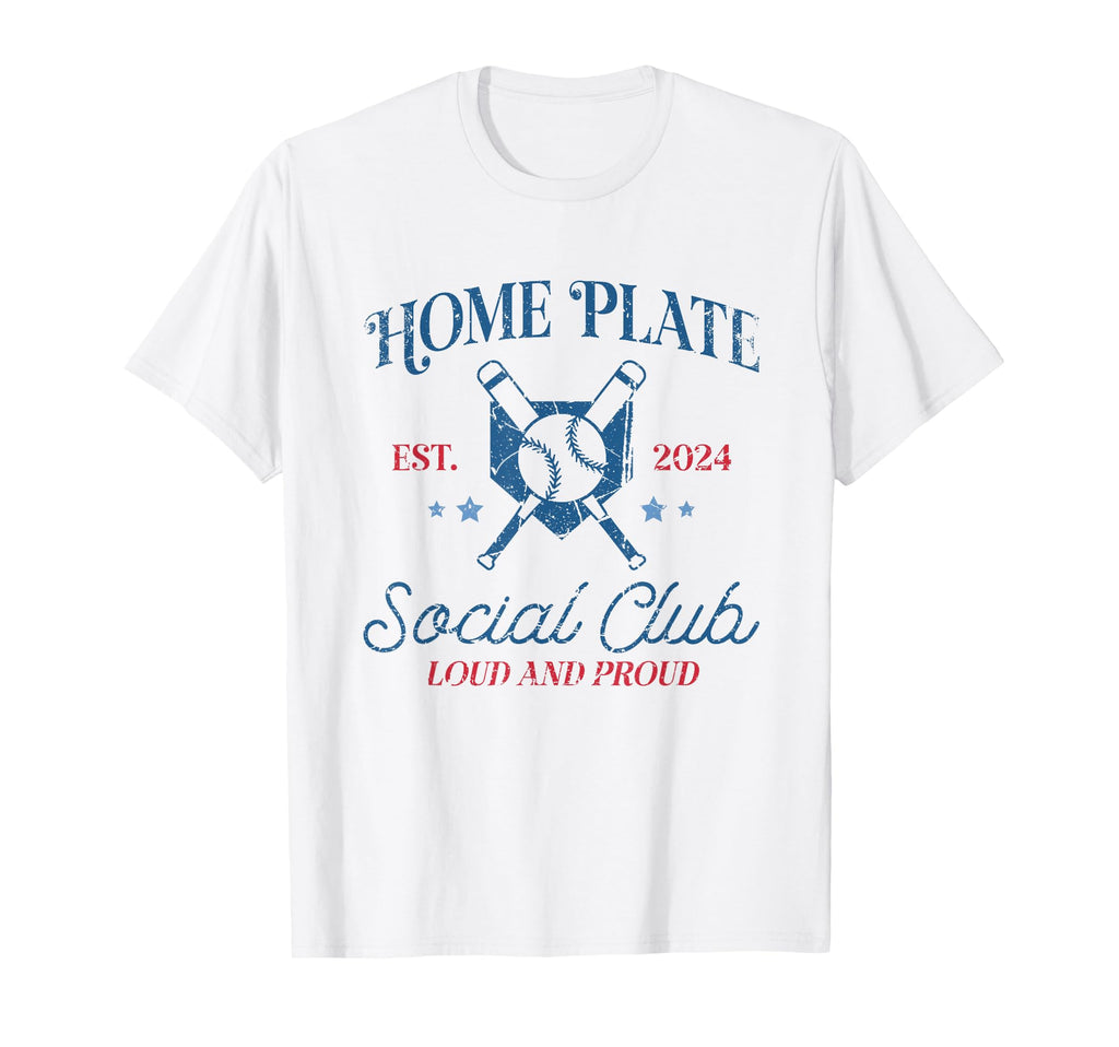 Baseball Home Plate Social Club T-Shirt - Novelty Apparel for Adults - T-Shirt, Sweatshirt, Hoodie