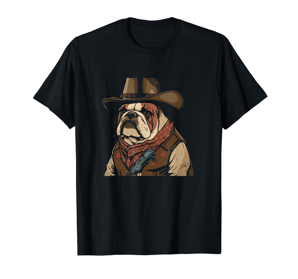 English Bulldog Funny Country Music Dog T-Shirt - Minimalist Print Unisex - T-Shirt, Sweatshirt, Hoodie