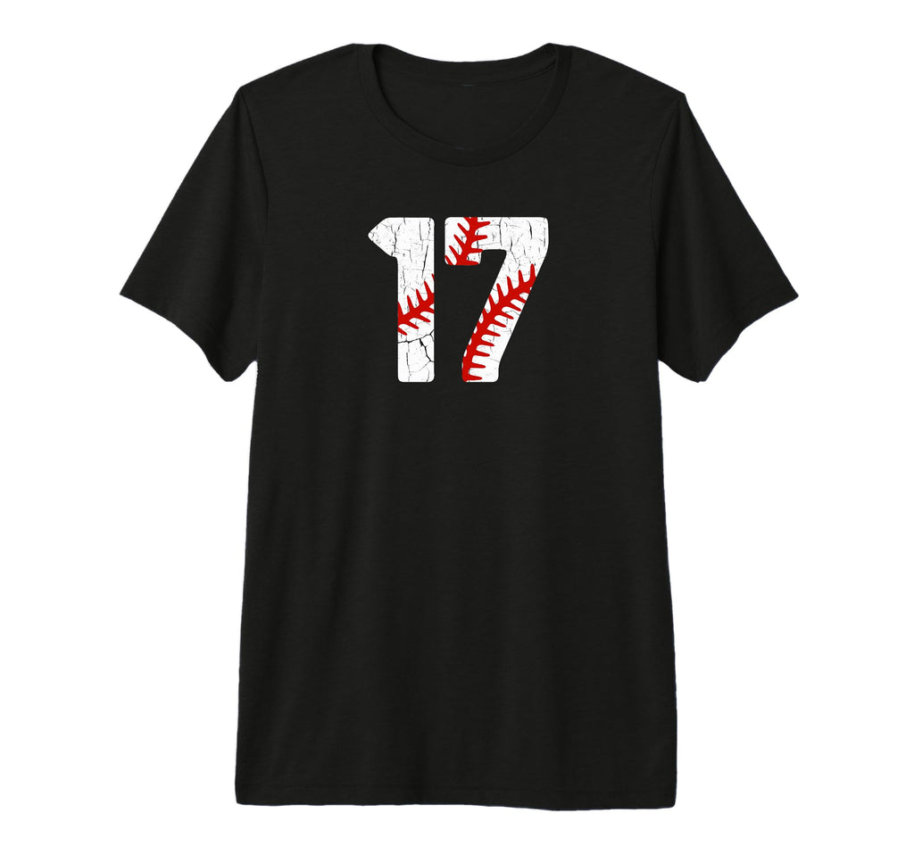 Baseball Player Jersey Number 17 17 T-Shirt - Trendy Graphic for Adults - T-Shirt, Sweatshirt, Hoodie